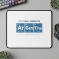 Football Chemistry mousepad with Argentina elements and city names.
