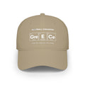 Tan baseball cap with "Football Chemistry" and periodic table elements: "Gre E Ce".