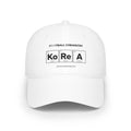 White baseball cap with "FOOTBALL CHEMISTRY" and "Ko Re A" periodic table elements.