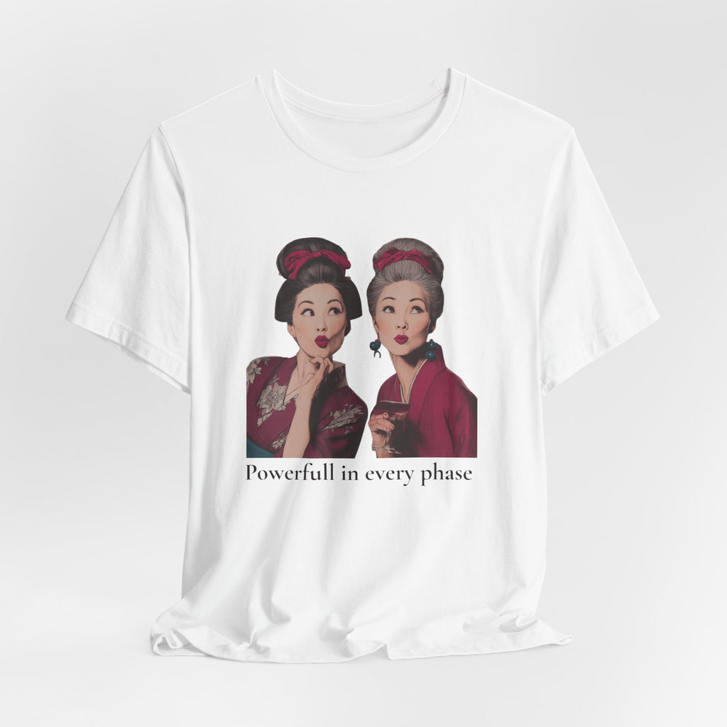 Powerful in Every Phase | Women's Motivational Graphic Vintage Women T-Shirt