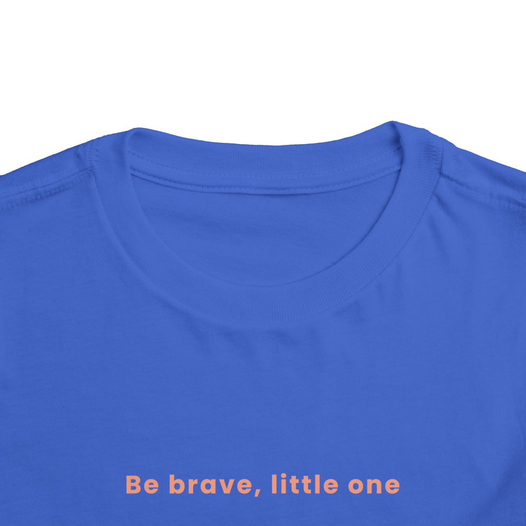 Be Brave Little One | Toddler Motivational Graphic White and Bronze Star Badge T-Shirt