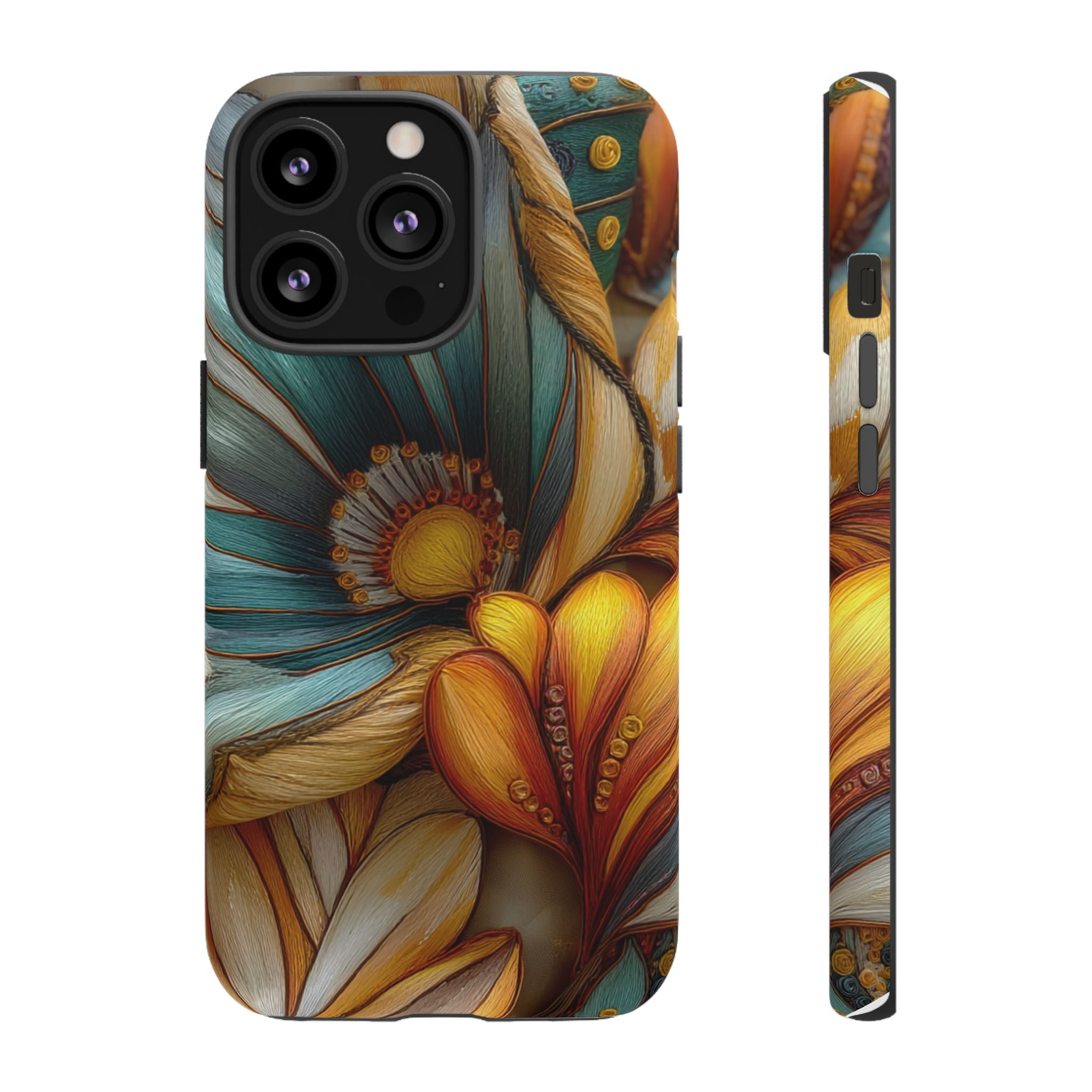 Sculpted Bloom Phone Case | 3D Embroidery style Botanical