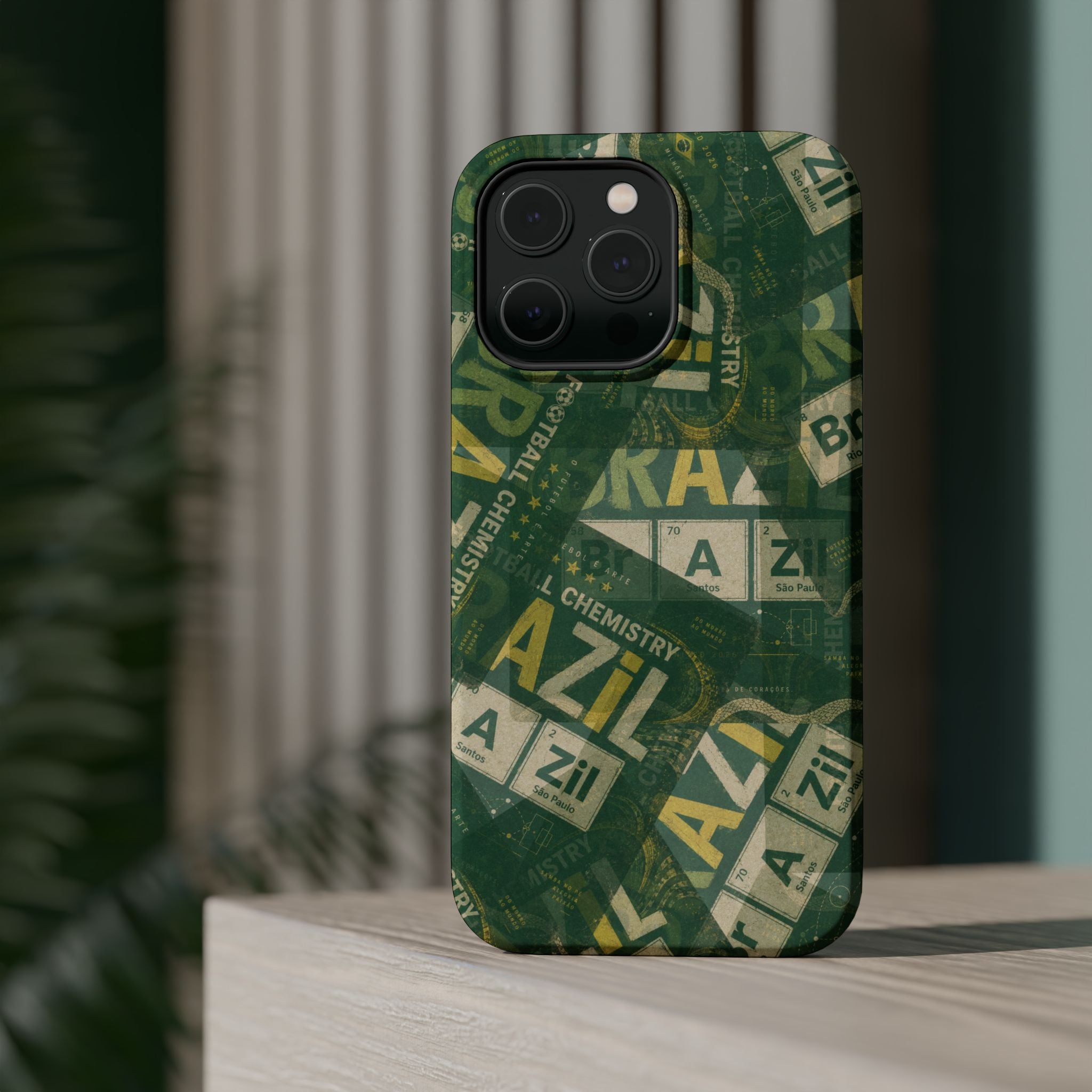 Brazil Football Phone Case | Green, gold, and chemistry.