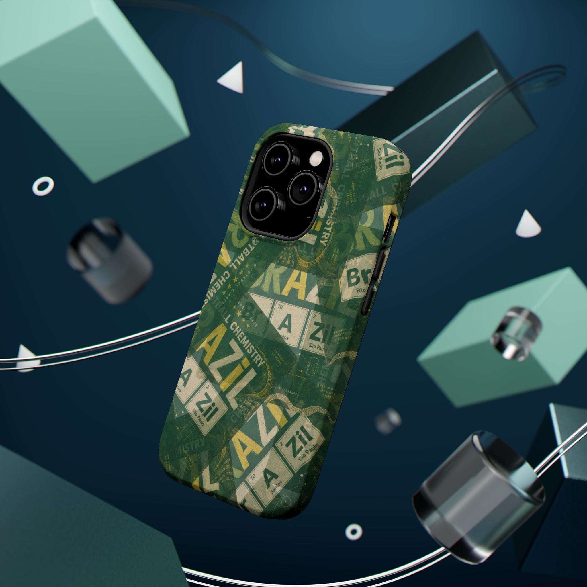 Brazil Football Phone Case | Green, gold, and chemistry.