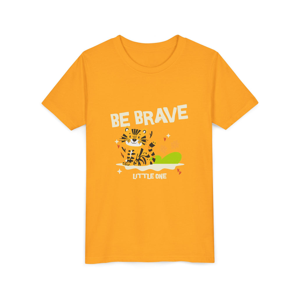 Be Brave Little One | Kids Motivational Graphic Tiger Floral Garden T-Shirt