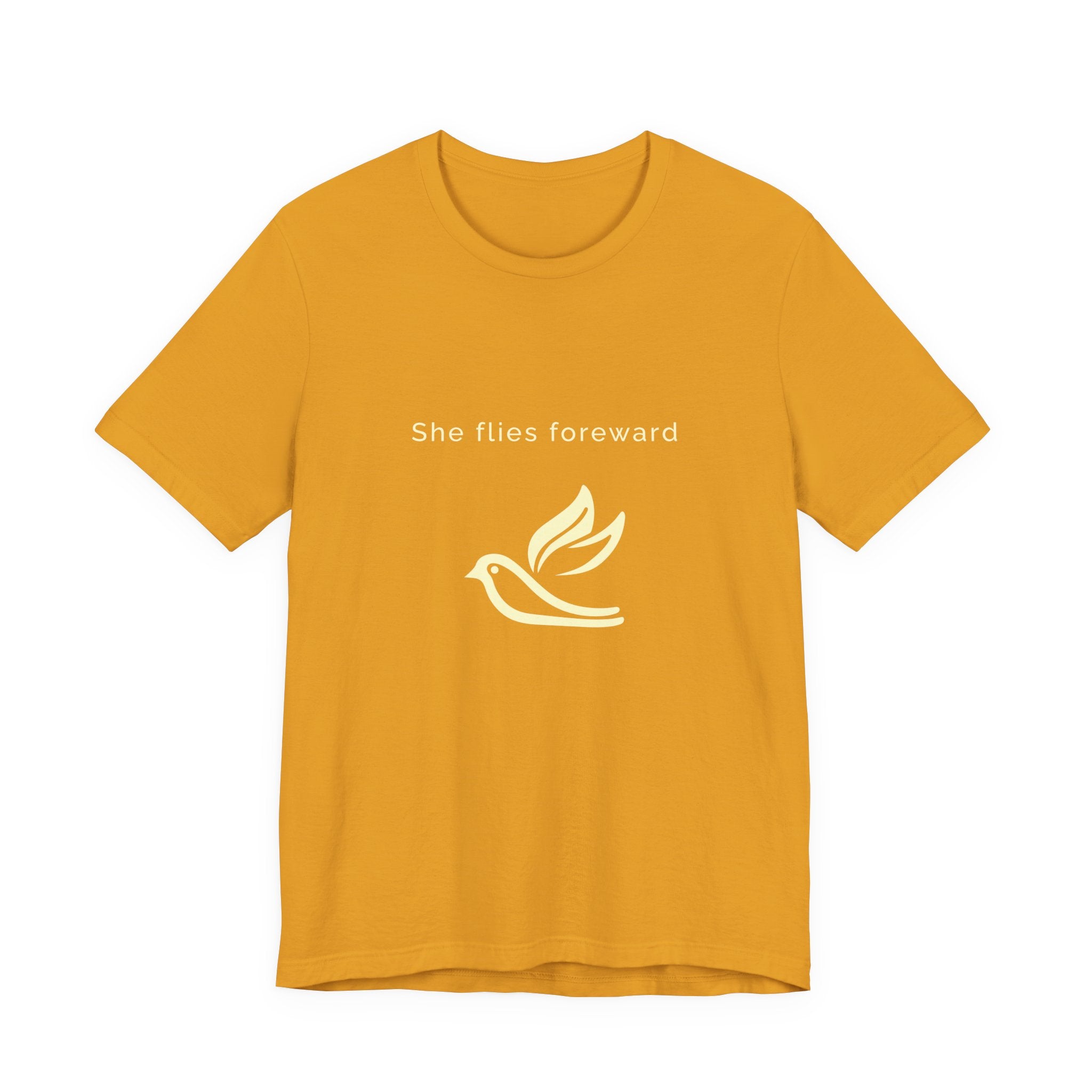 She Flies Forward | Women's Motivational Graphic Bird Print T-Shirt