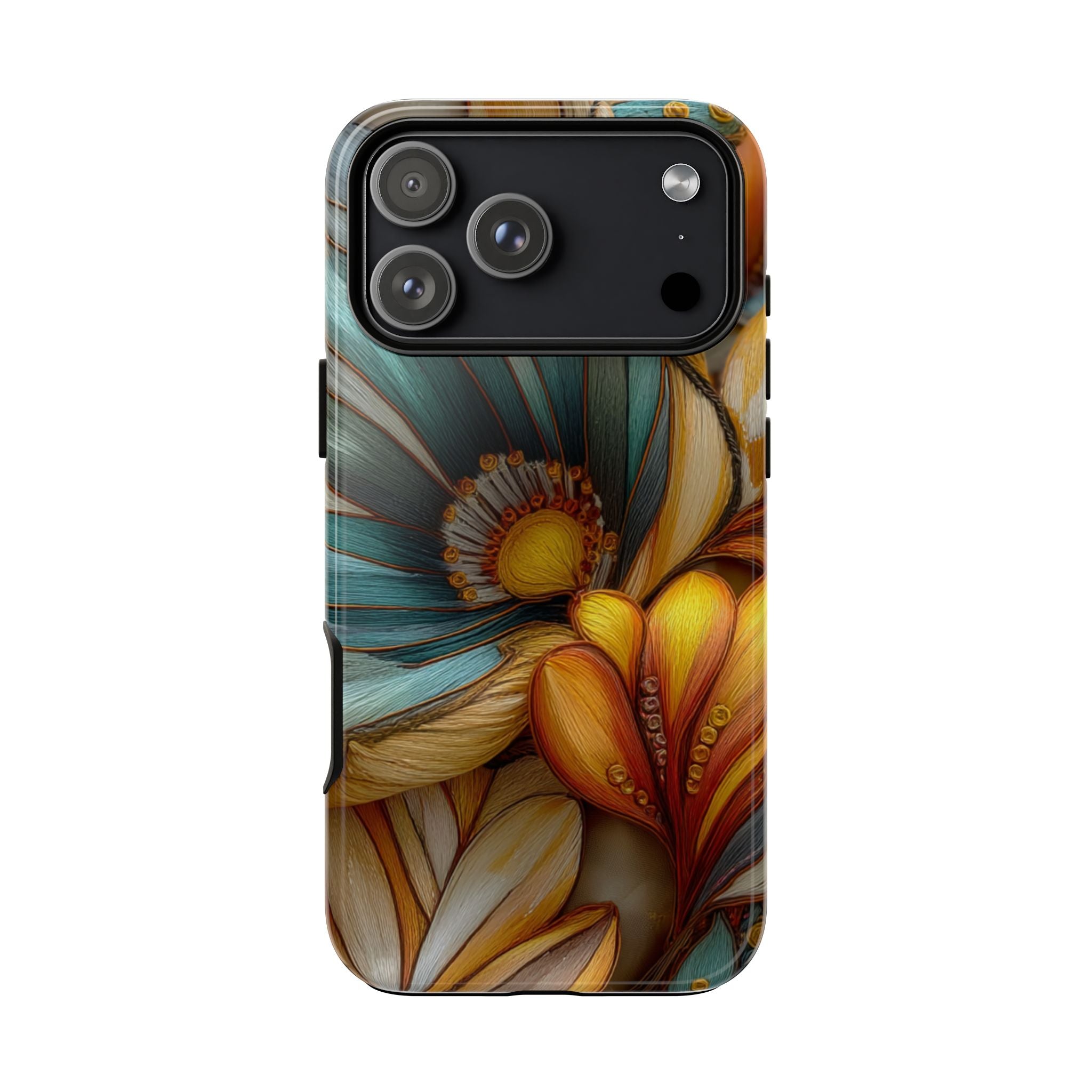 Sculpted Bloom Phone Case | 3D Embroidery style Botanical