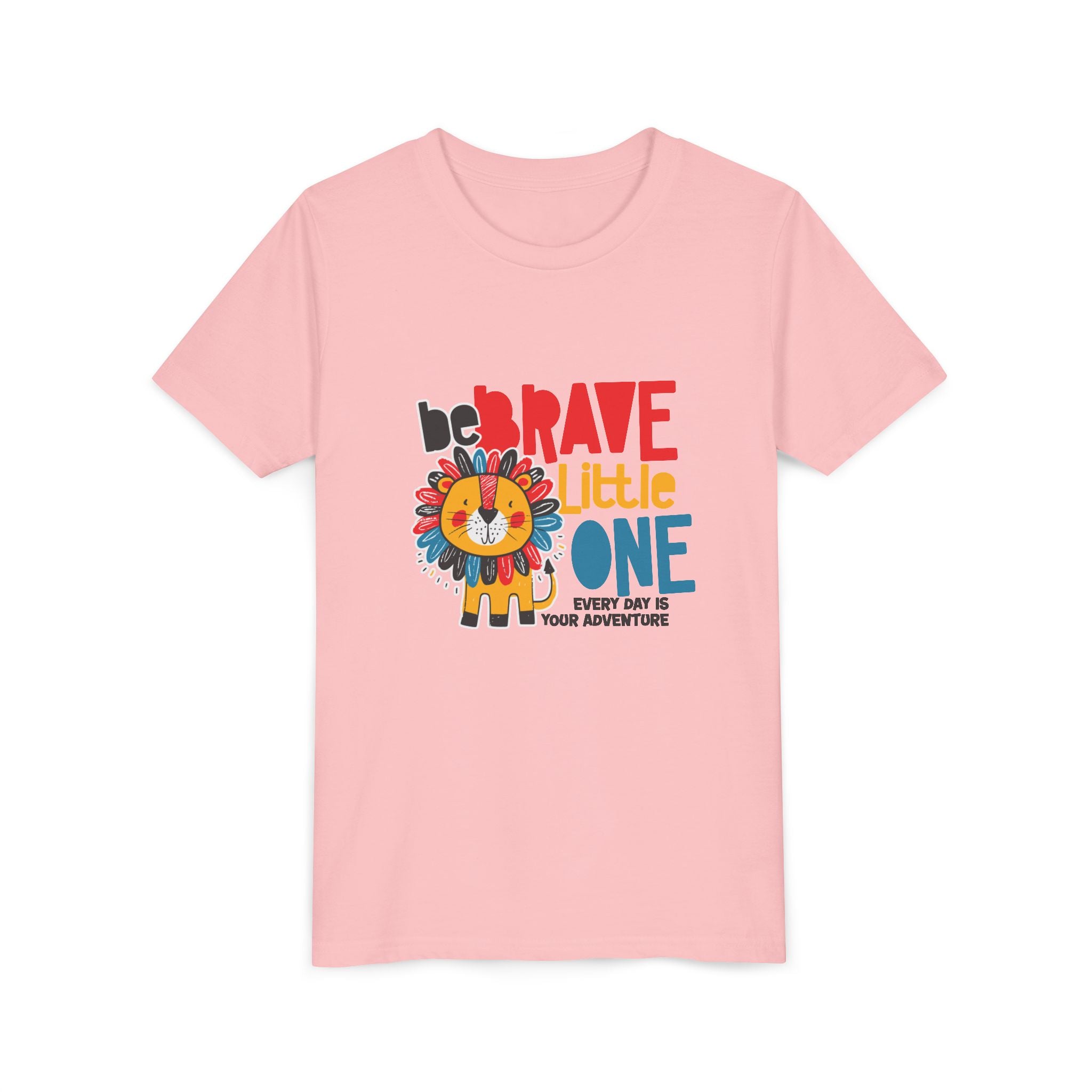 Be Brave Little One | Kids Motivational Graphic Cute Colourful Lion T-Shirt