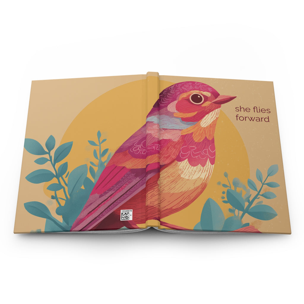 She Flies Forward Hardcover Journal | Motivational Graphic Soft Ascent