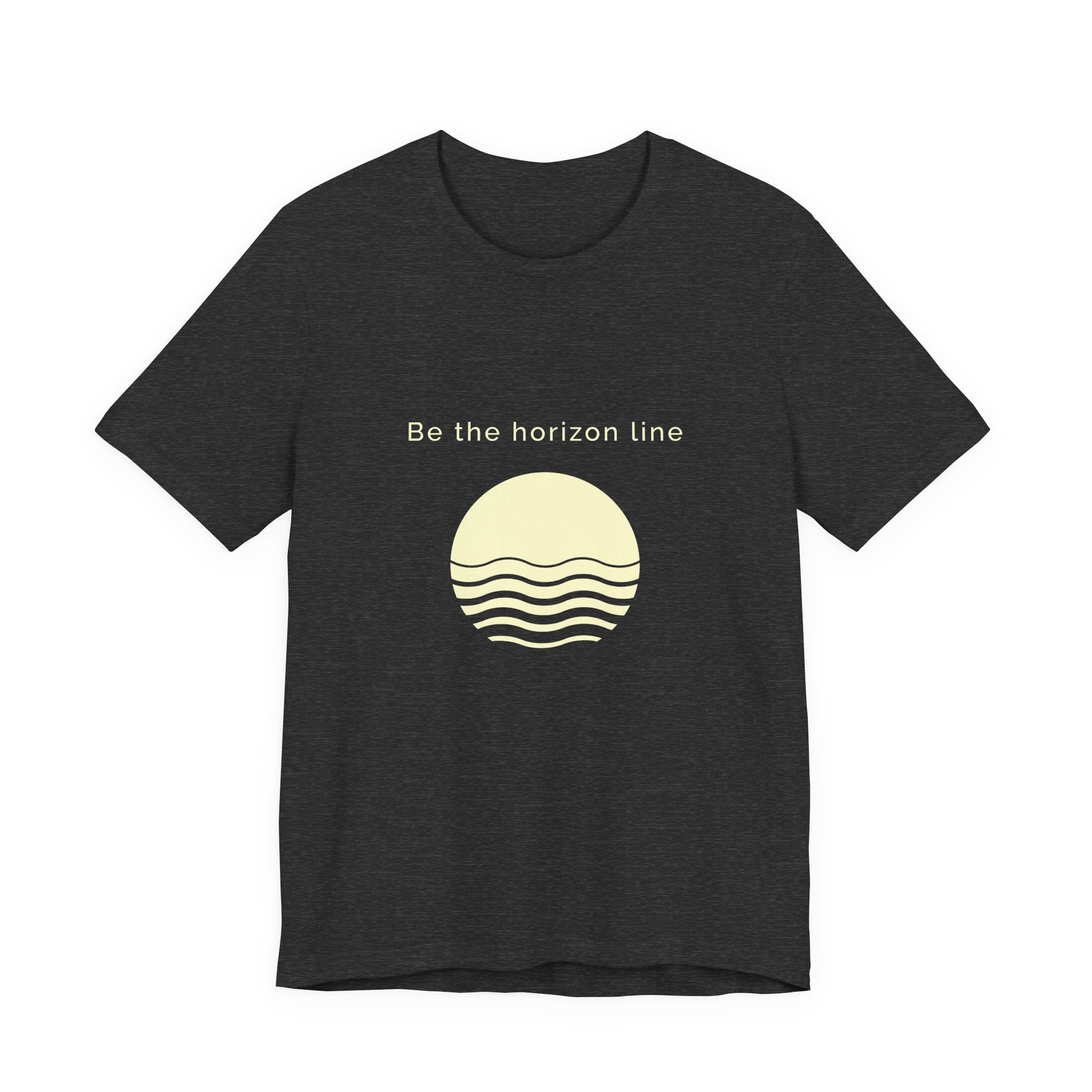 Be the horizon Line | Women's Motivational Graphic Circular Yellow Wave Sunrise T-Shirt