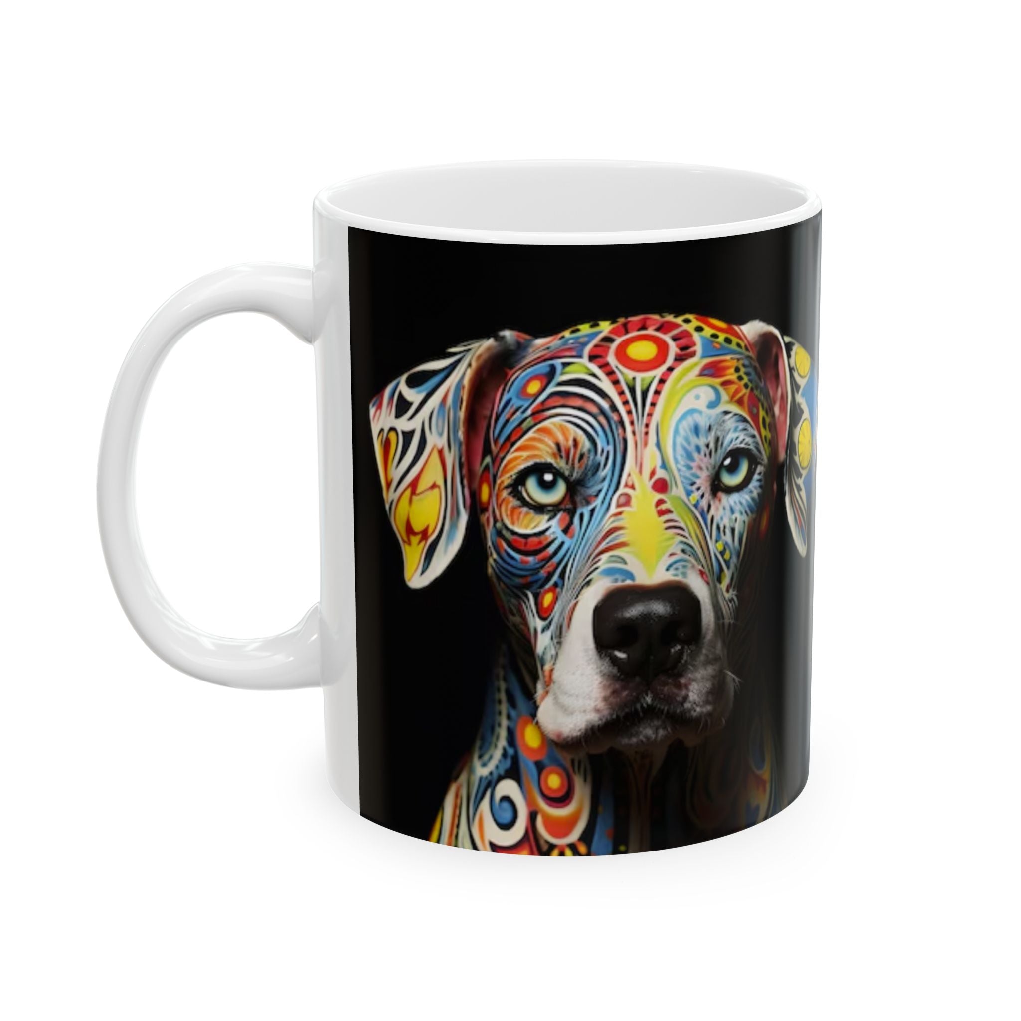 Colorful Dog Portrait Ceramic Mug - Vibrant Canine Art Coffee Cup Mug motivational design