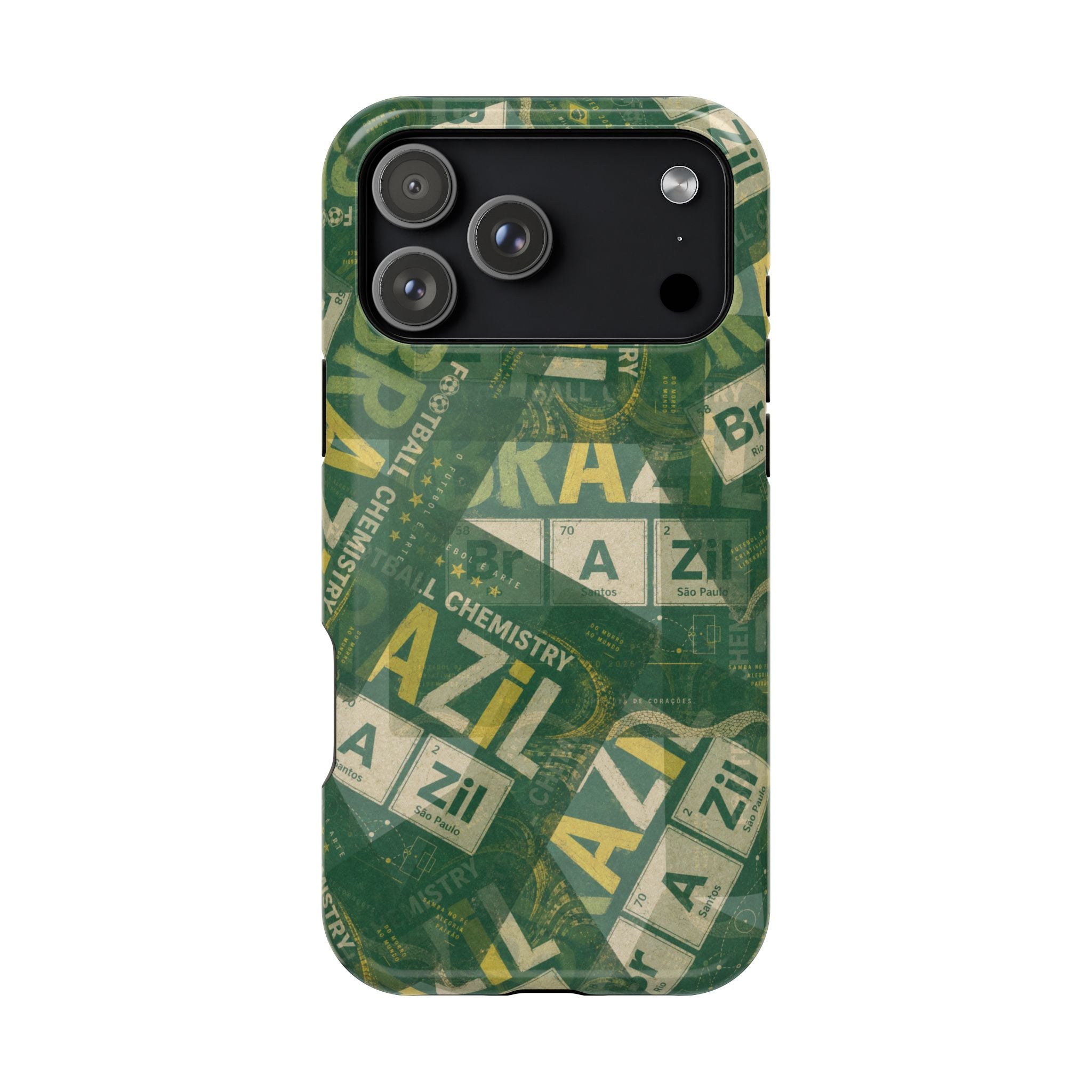 Brazil Football Phone Case | Green, gold, and chemistry.
