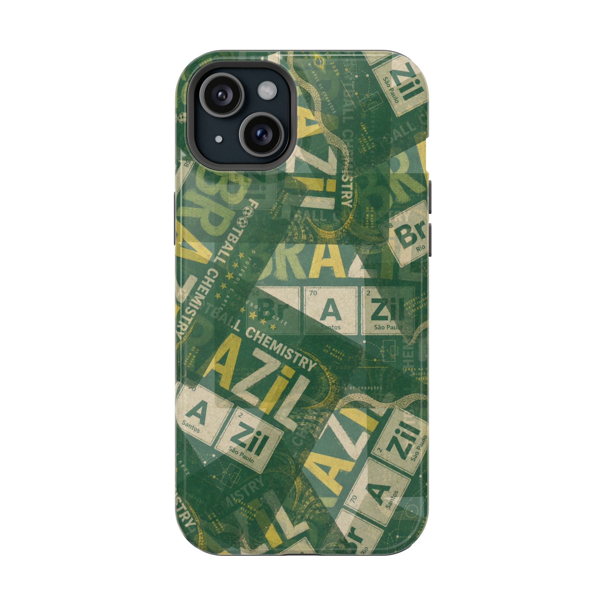 Brazil Football Phone Case | Green, gold, and chemistry.