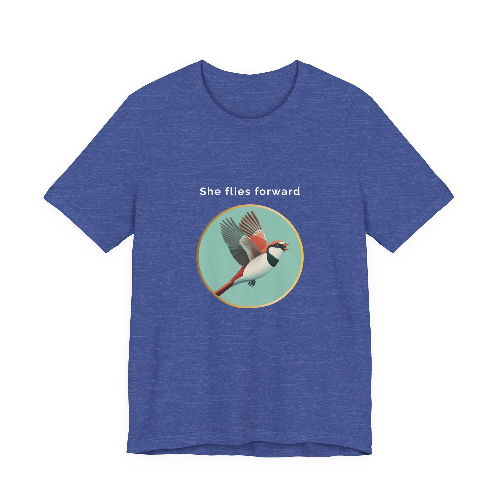 She Flies Forward | Women's Motivational Graphic Green Minimal T-Shirt