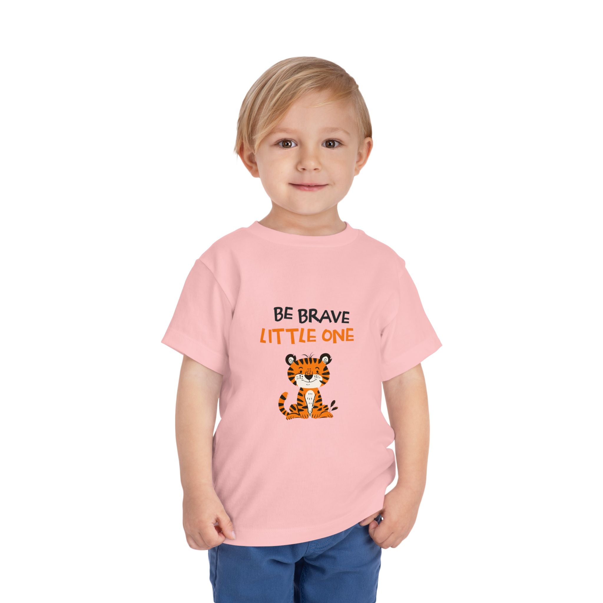Be Brave Little One | Toddler Motivational Graphic Cute Tiger T-Shirt