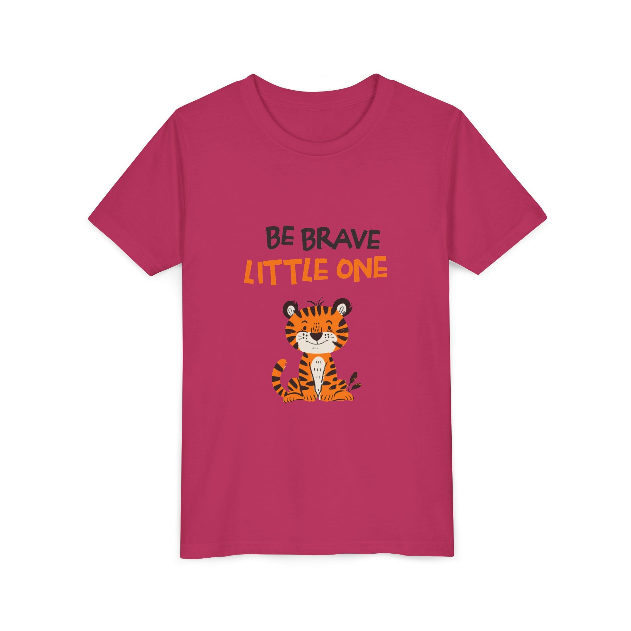 Be Brave Little One | Kids Motivational Graphic Cute Tiger T-Shirt