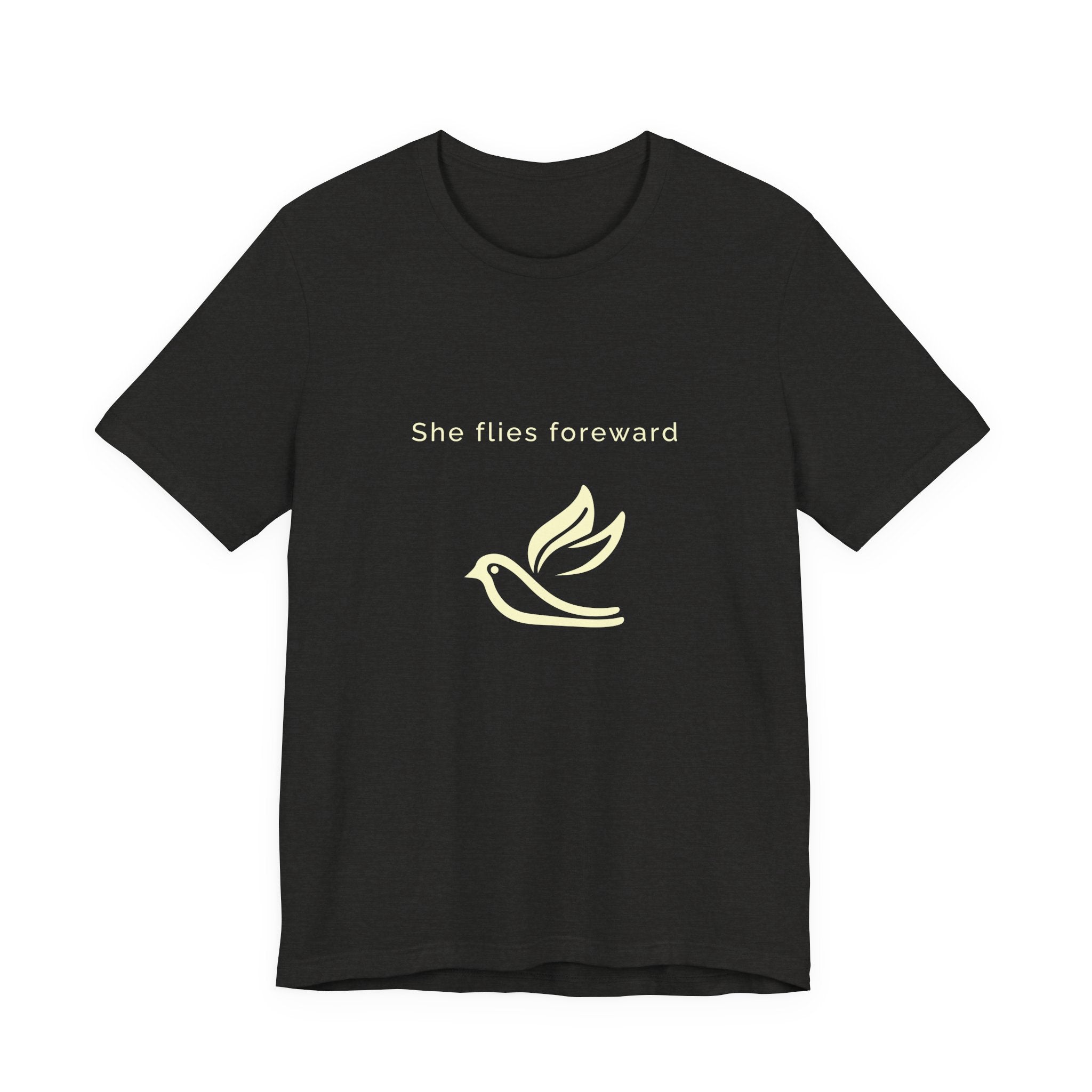 She Flies Forward | Women's Motivational Graphic Bird Print T-Shirt