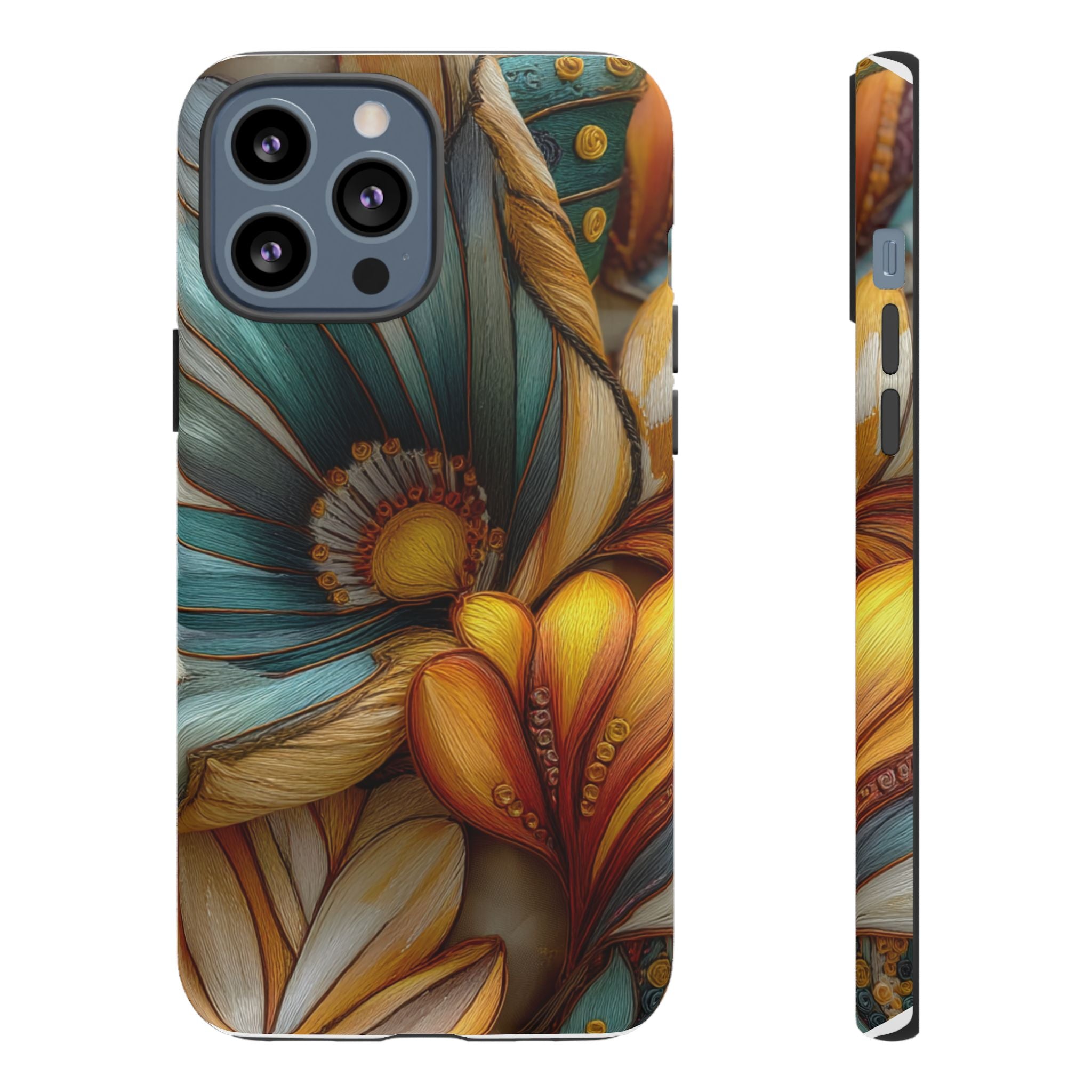 Sculpted Bloom Phone Case | 3D Embroidery style Botanical