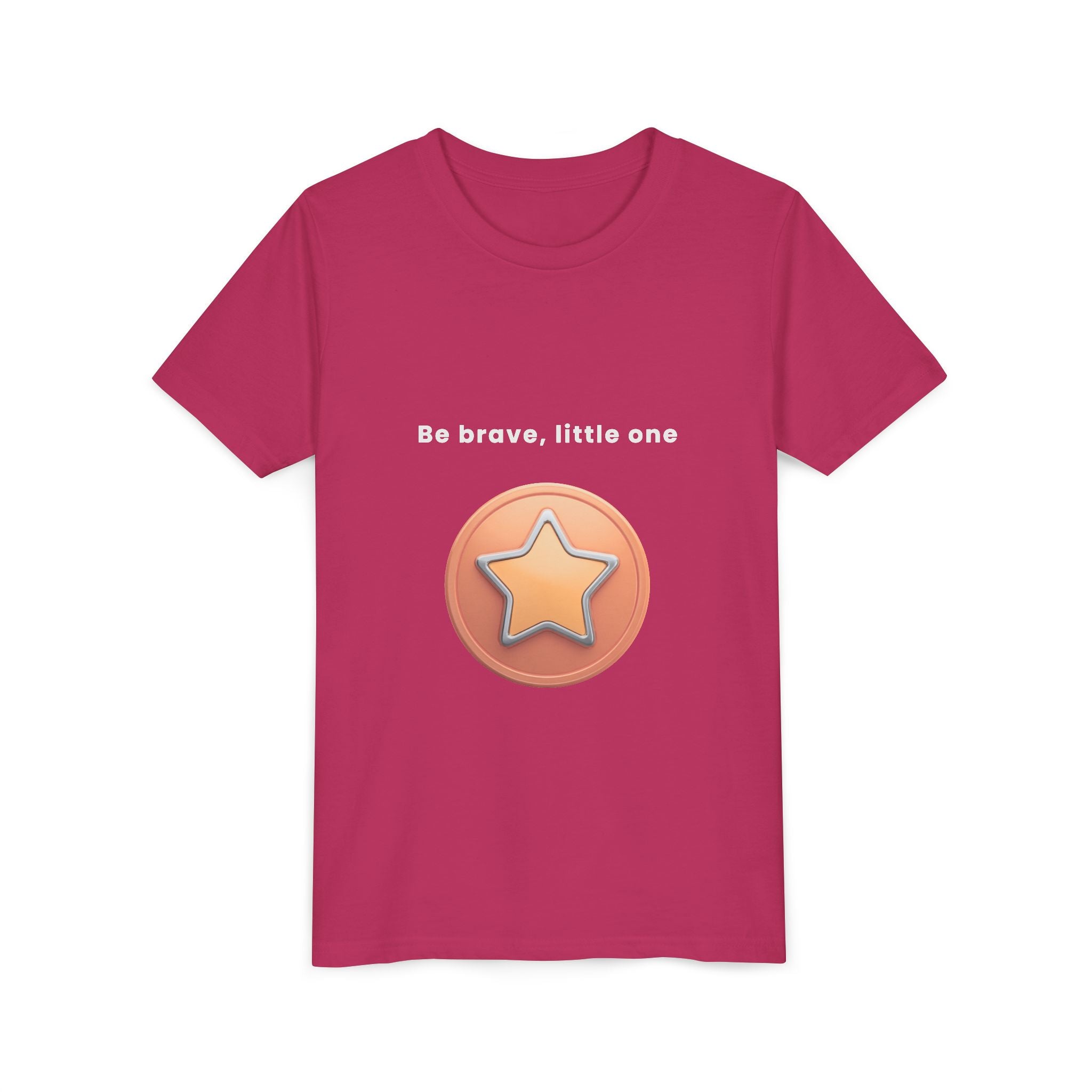 Be Brave Little One | Kids Motivational Graphic Bronze Star Badge T-Shirt