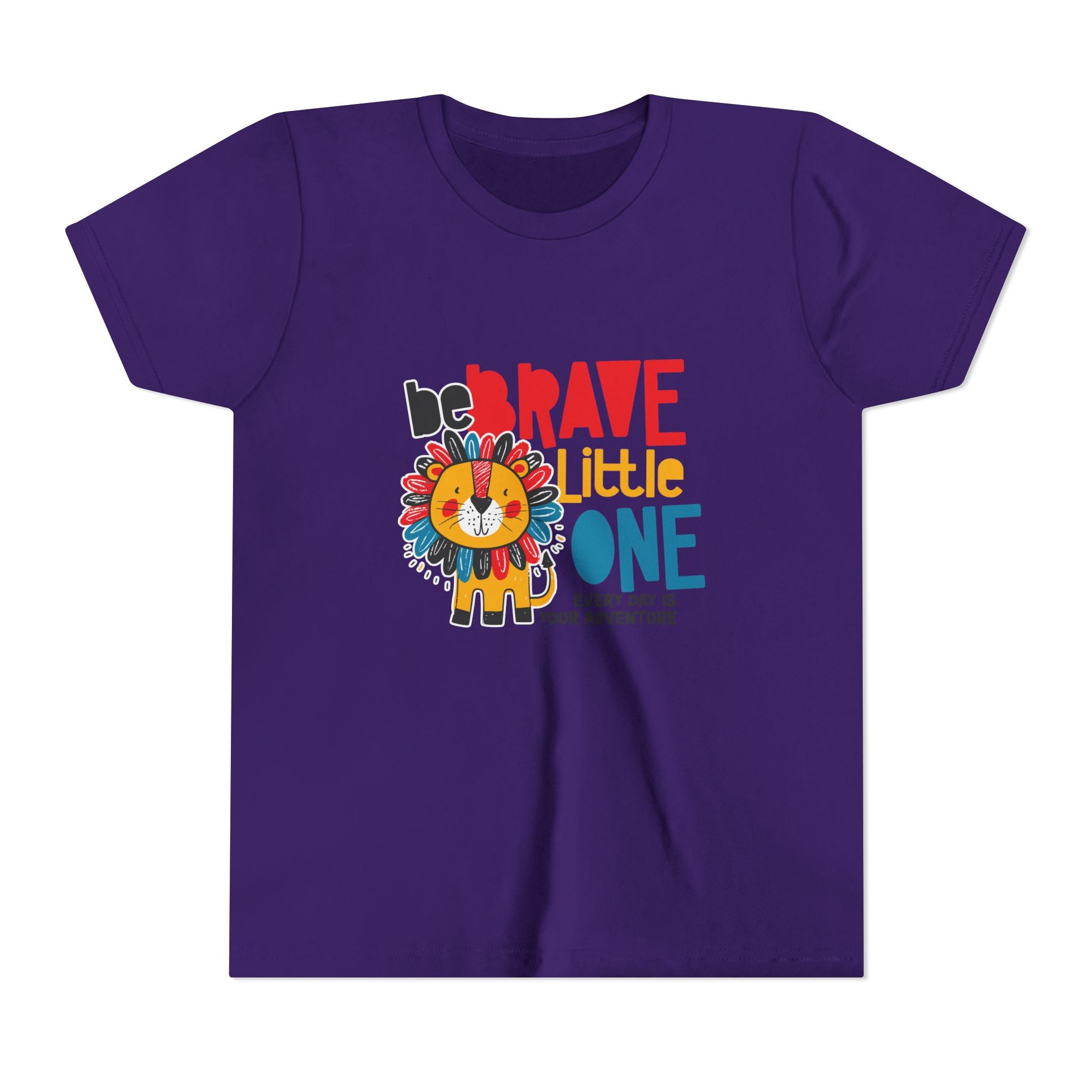 Be Brave Little One | Kids Motivational Graphic Cute Colourful Lion T-Shirt