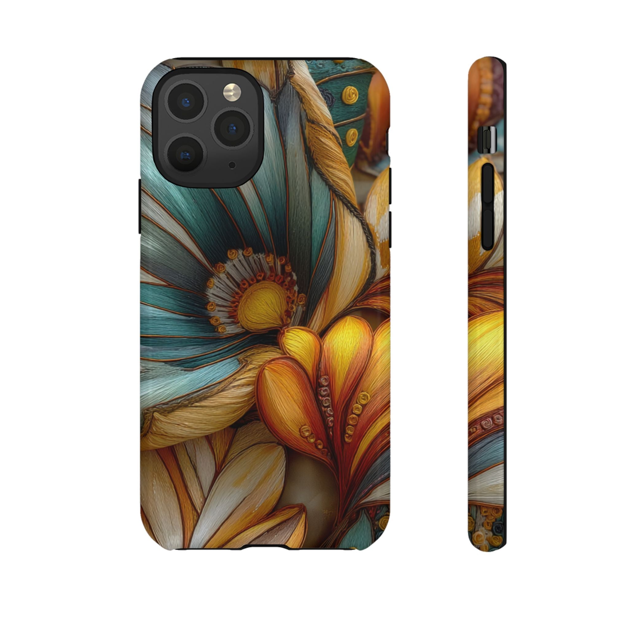 Sculpted Bloom Phone Case | 3D Embroidery style Botanical