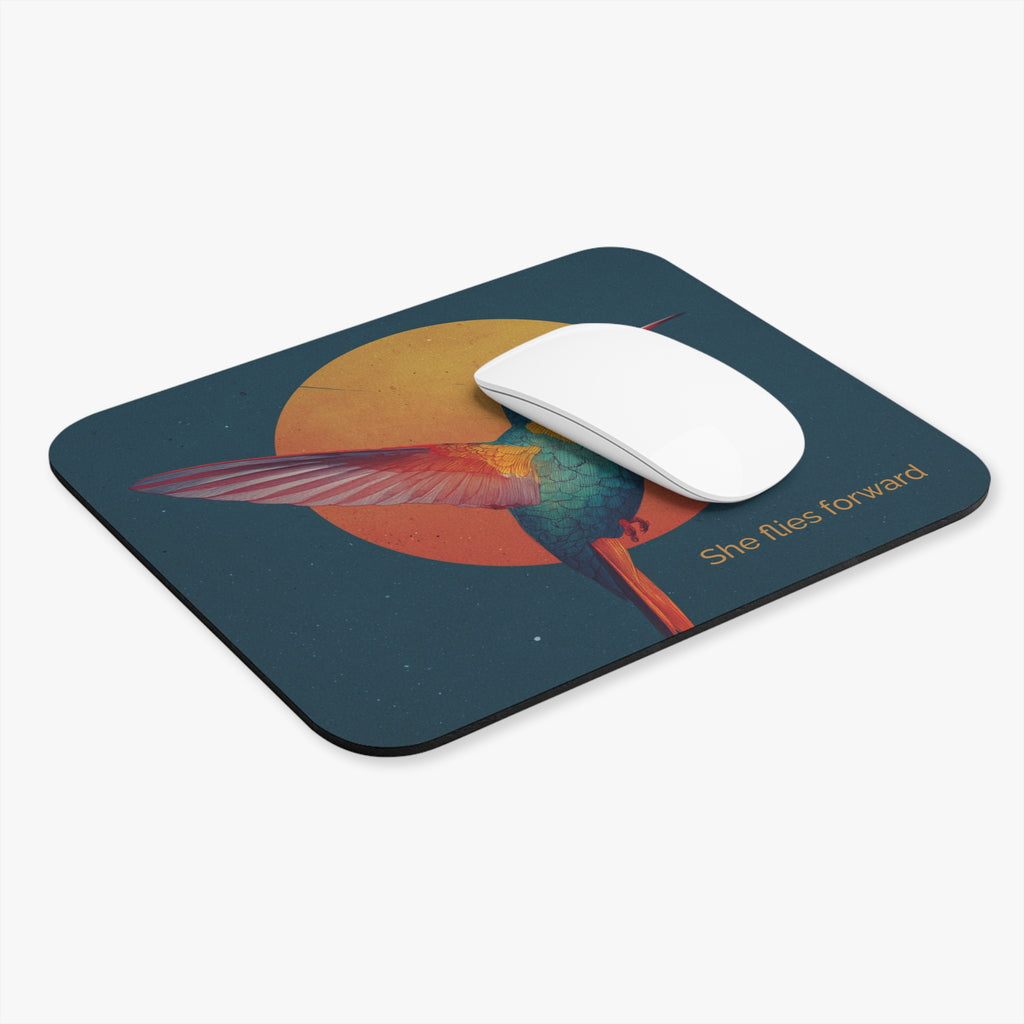She Flies Forward Mousepad | Motivational Graphic Solar Flight