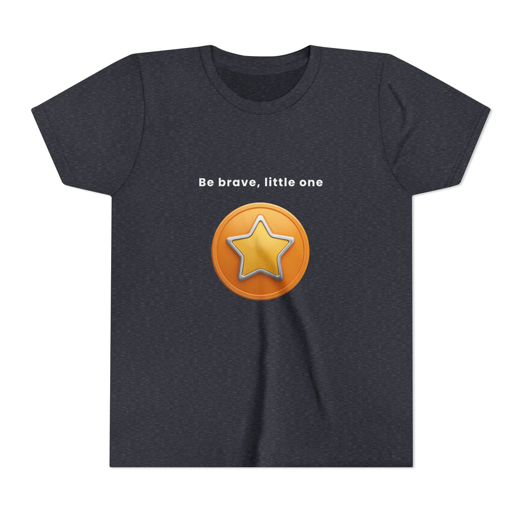 Be Brave Little One | Kids Motivational Graphic Golden Star Badge T-Shirt