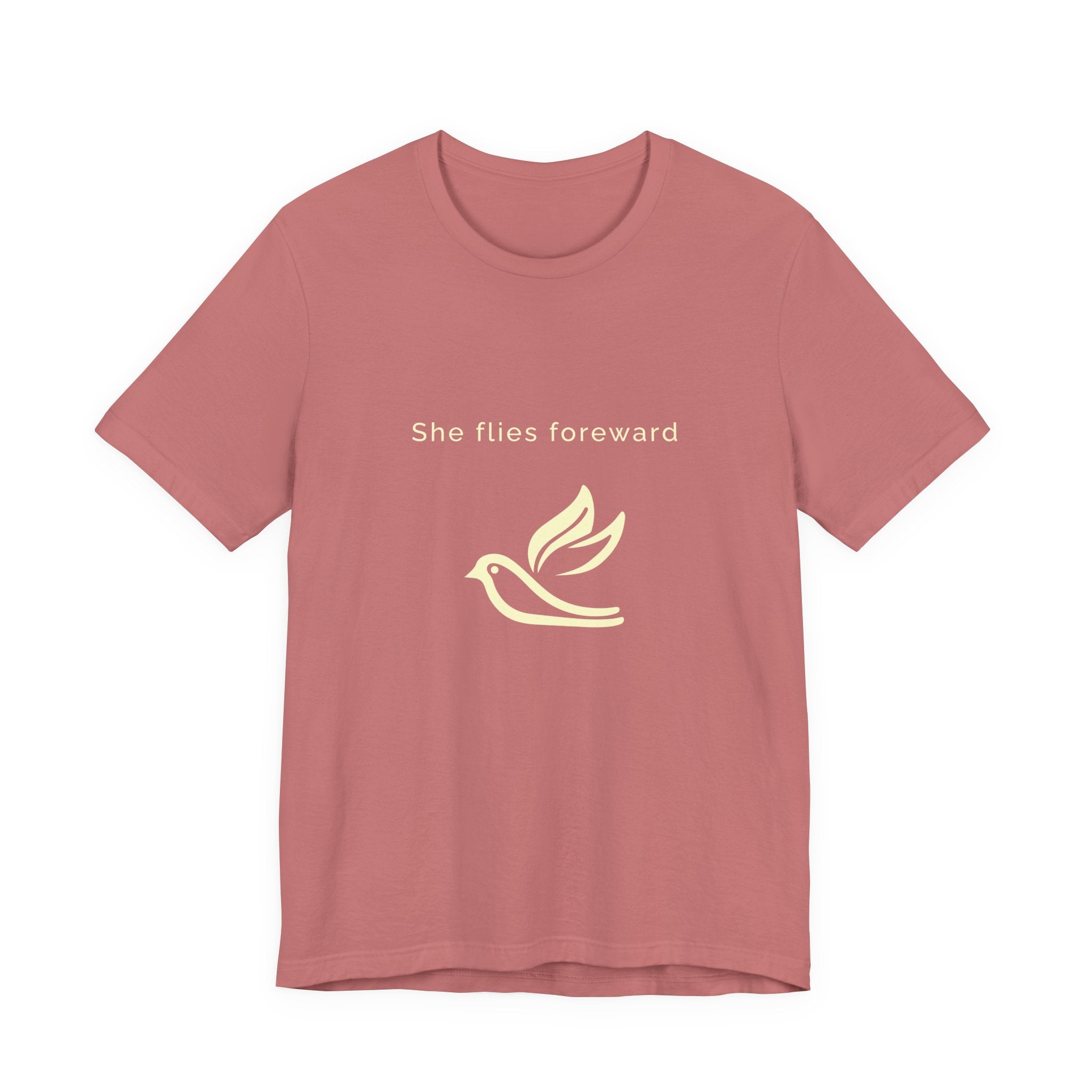 She Flies Forward | Women's Motivational Graphic Bird Print T-Shirt