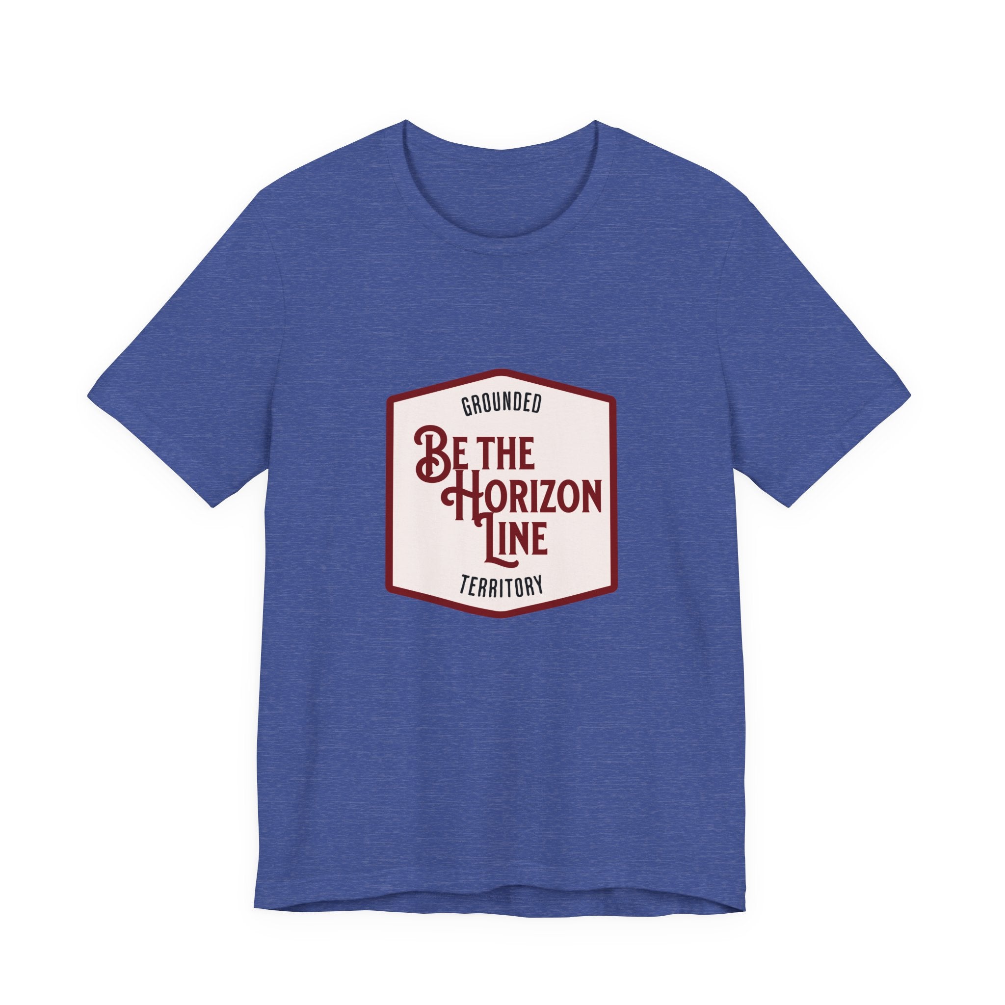 Be the horizon Line | Women's Motivational Graphic Shield Style Emblem T-Shirt