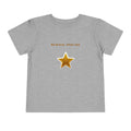 Be Brave Little One | Toddler Motivational Graphic White and Gold Star badge T-Shirt