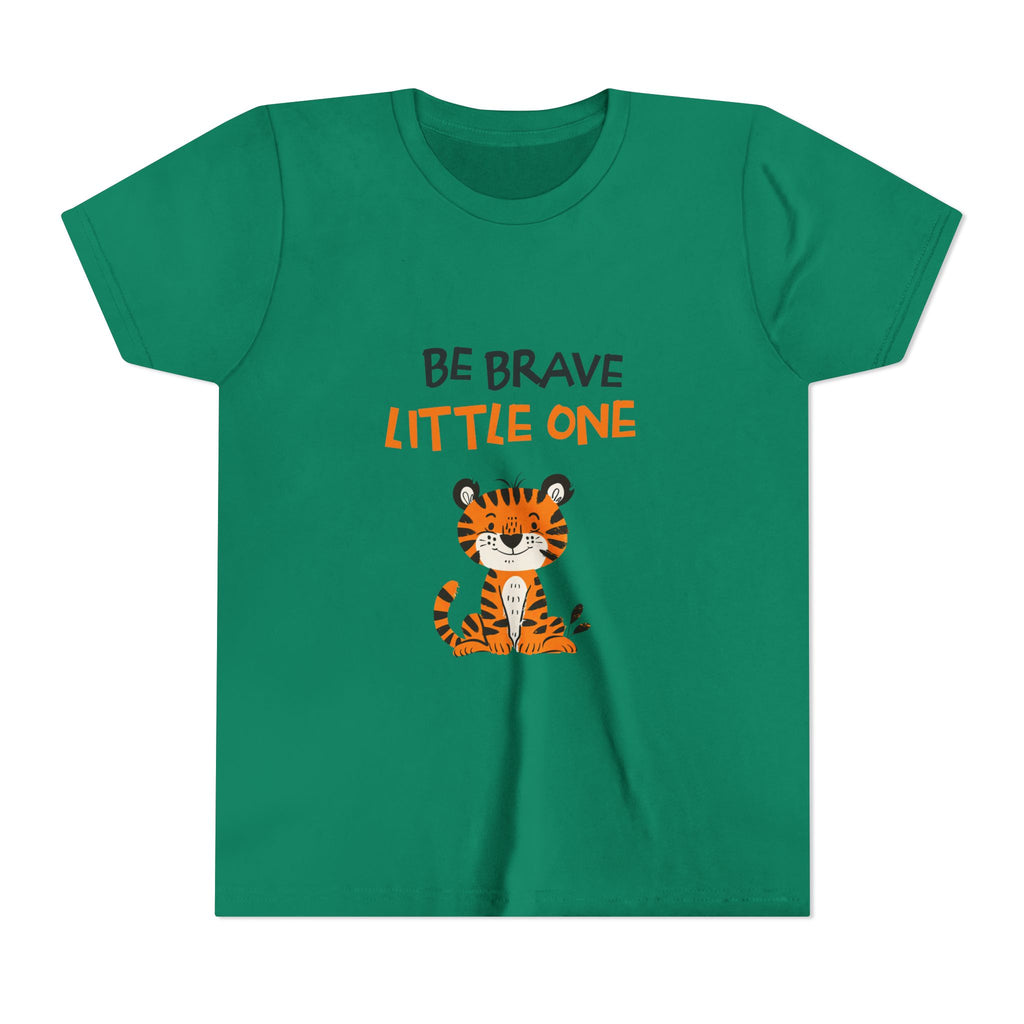 Be Brave Little One | Kids Motivational Graphic Cute Tiger T-Shirt