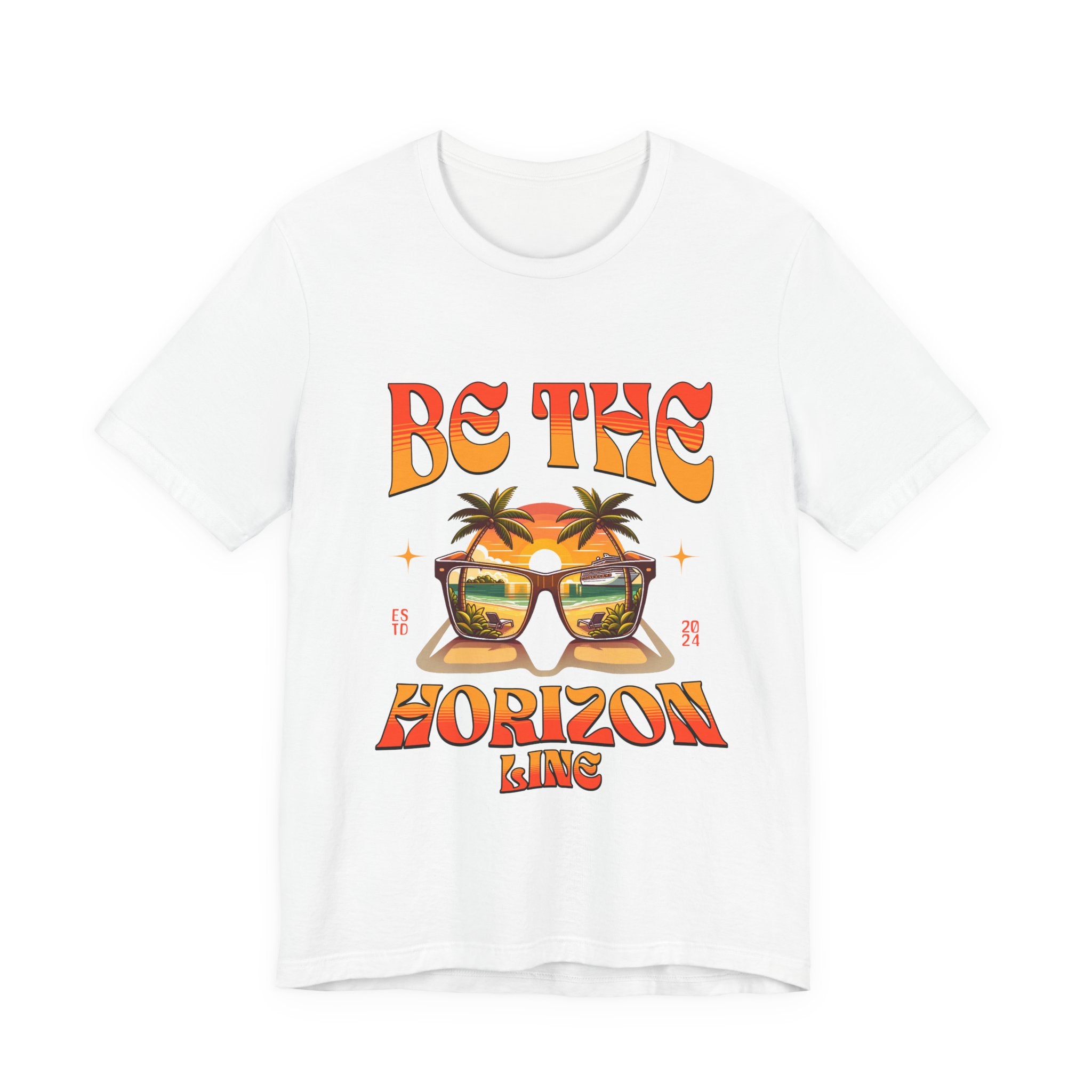 Be The Horizon Line | Women's Motivational Graphic Vintage Sunset Sunglasses T-Shirt