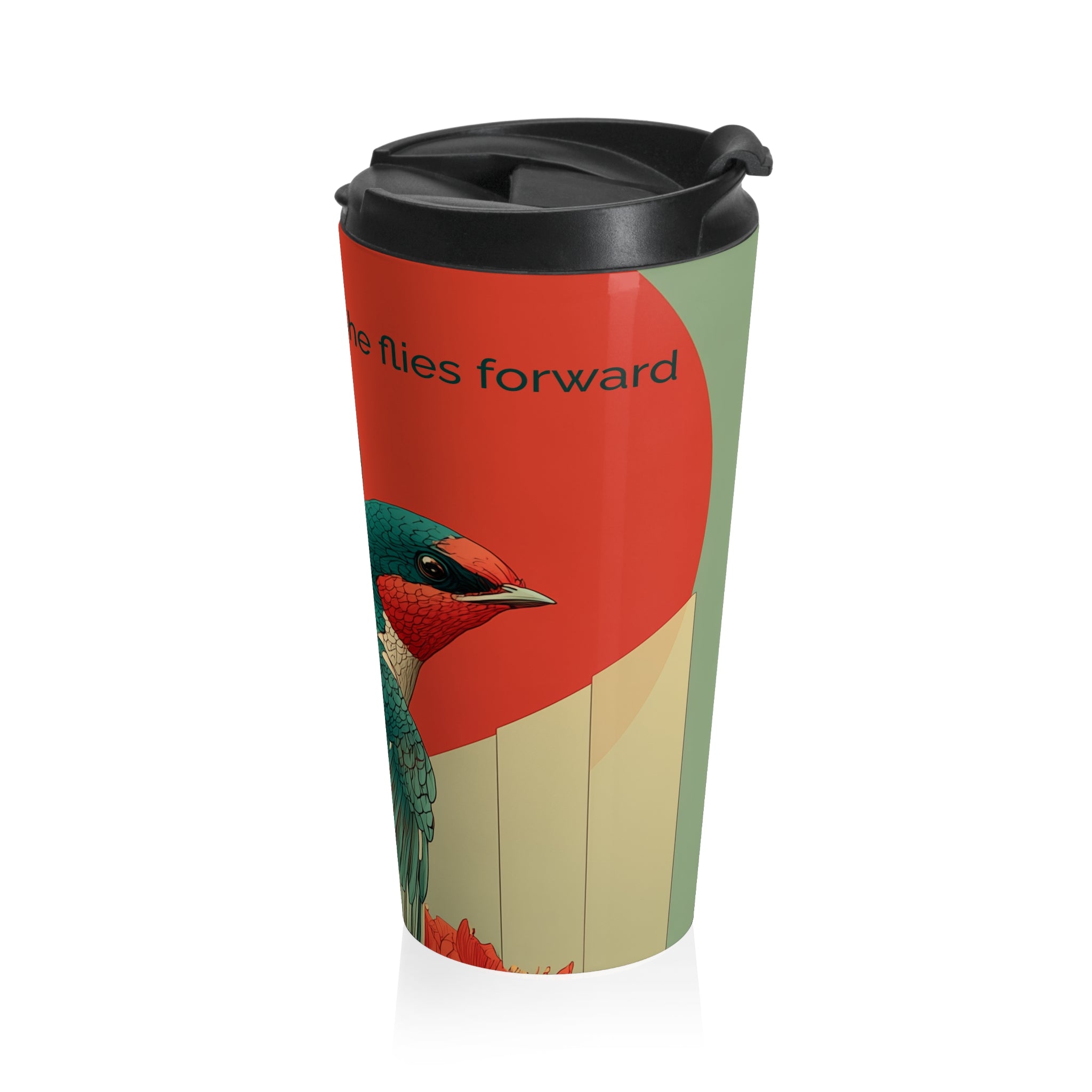 She Flies Forward Stainless Steel Travel Mug | Motivational Graphic Forward Flight