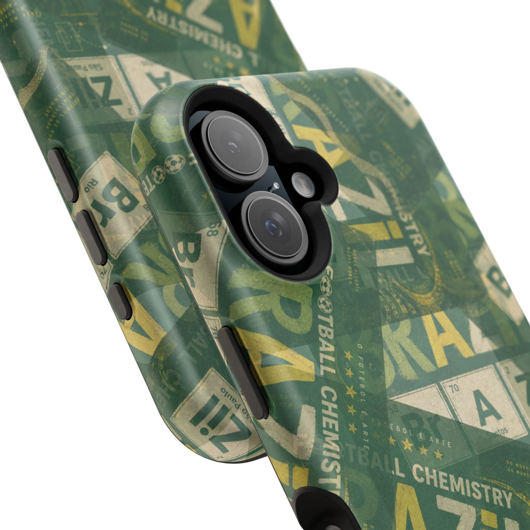 Brazil Football Phone Case | Green, gold, and chemistry.