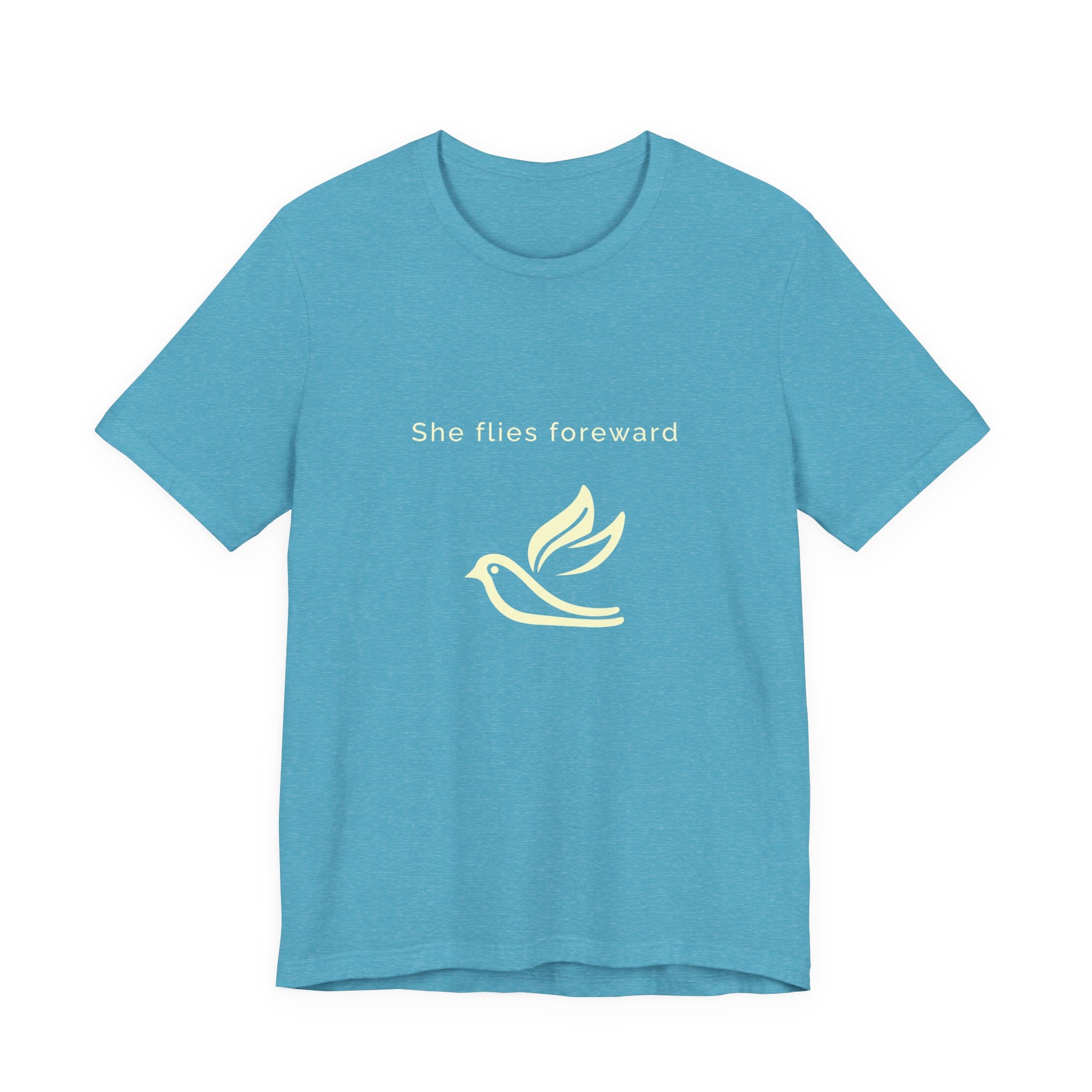 She Flies Forward | Women's Motivational Graphic Bird Print T-Shirt