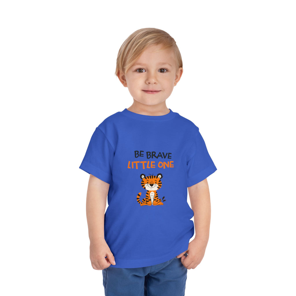Be Brave Little One | Toddler Motivational Graphic Cute Tiger T-Shirt