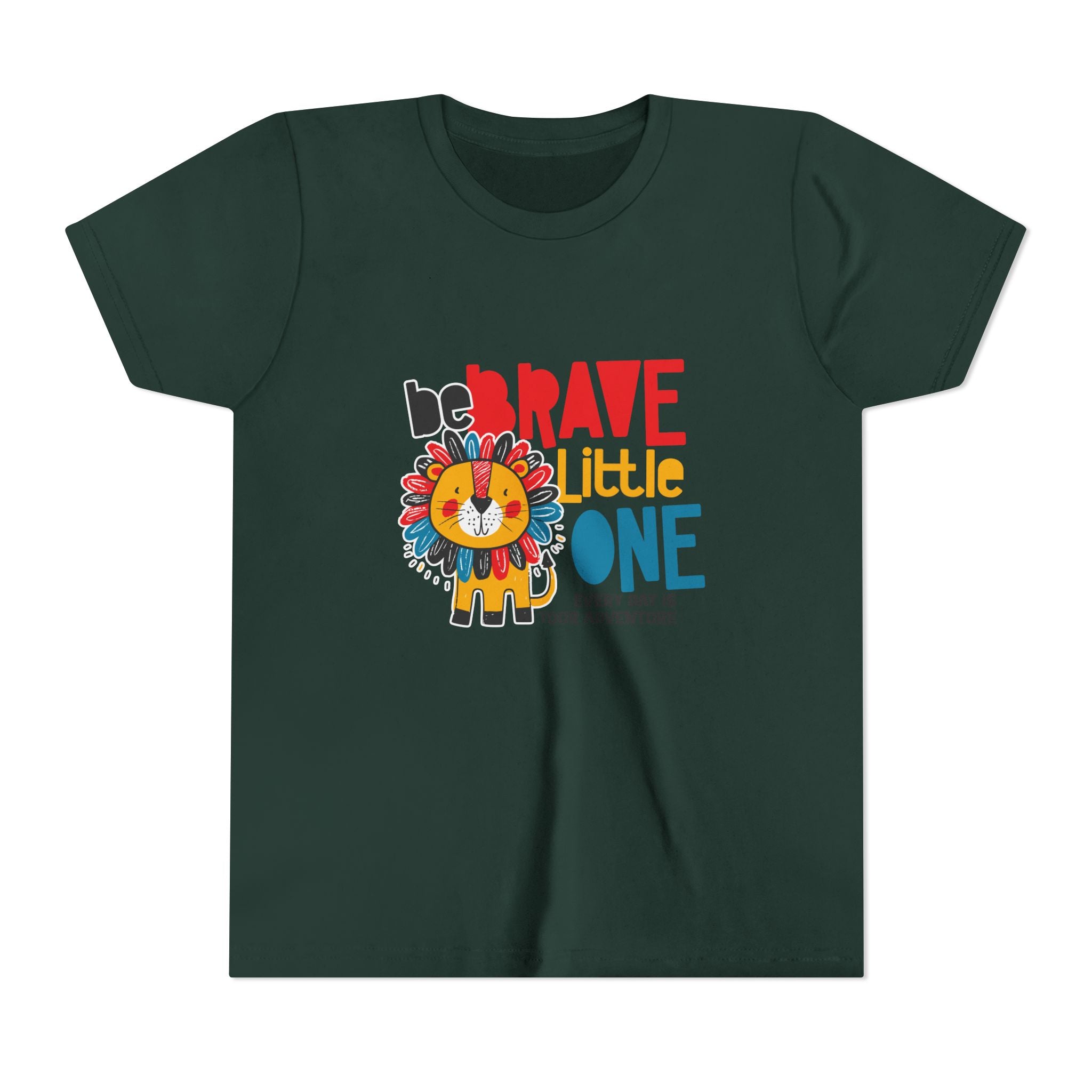 Be Brave Little One | Kids Motivational Graphic Cute Colourful Lion T-Shirt