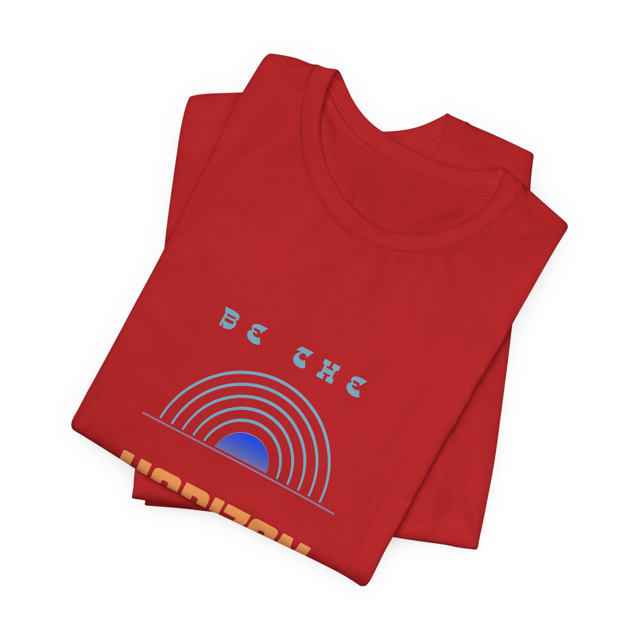 Be the horizon Line | Women's Motivational Graphic Minimalistic Retro Sunrise T-Shirt