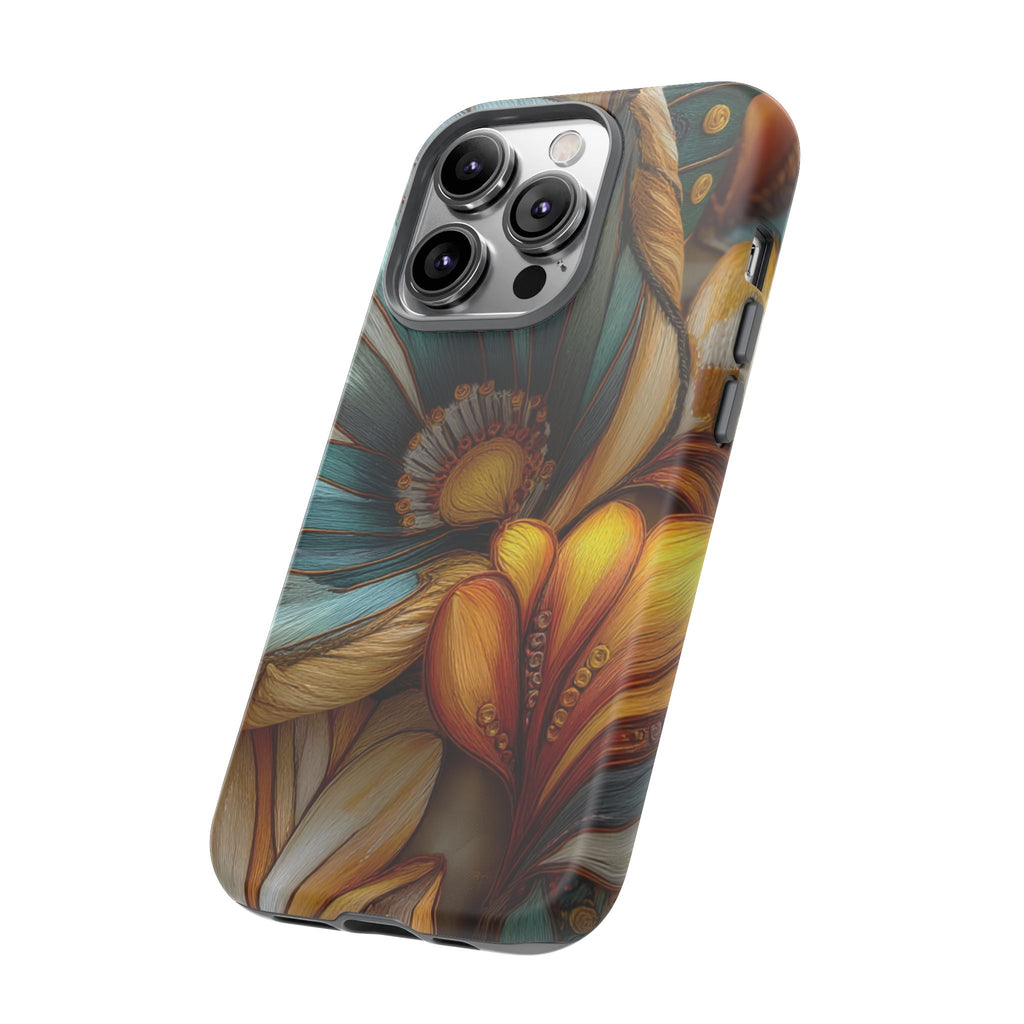 Sculpted Bloom Phone Case | 3D Embroidery style Botanical