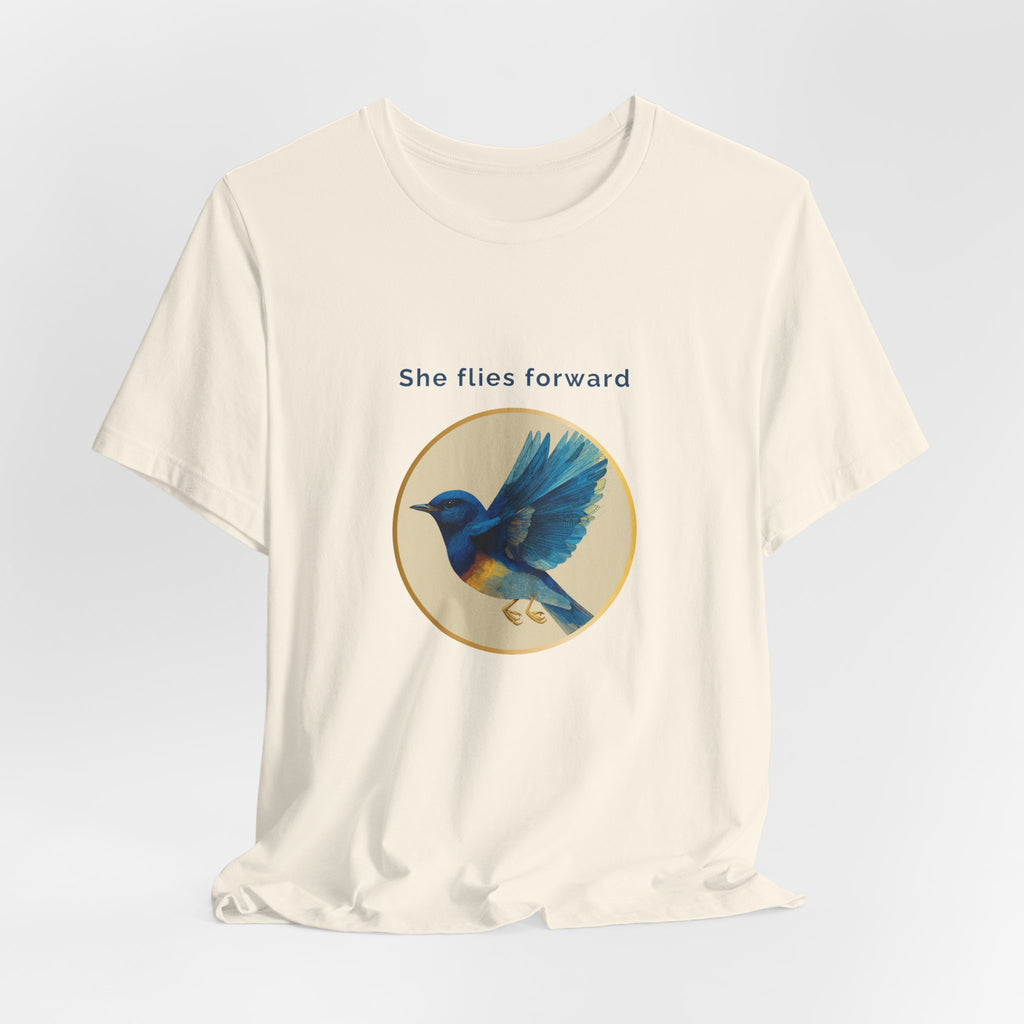 She Flies Forward | Women's Motivational Graphic Deep Horizon T-Shirt
