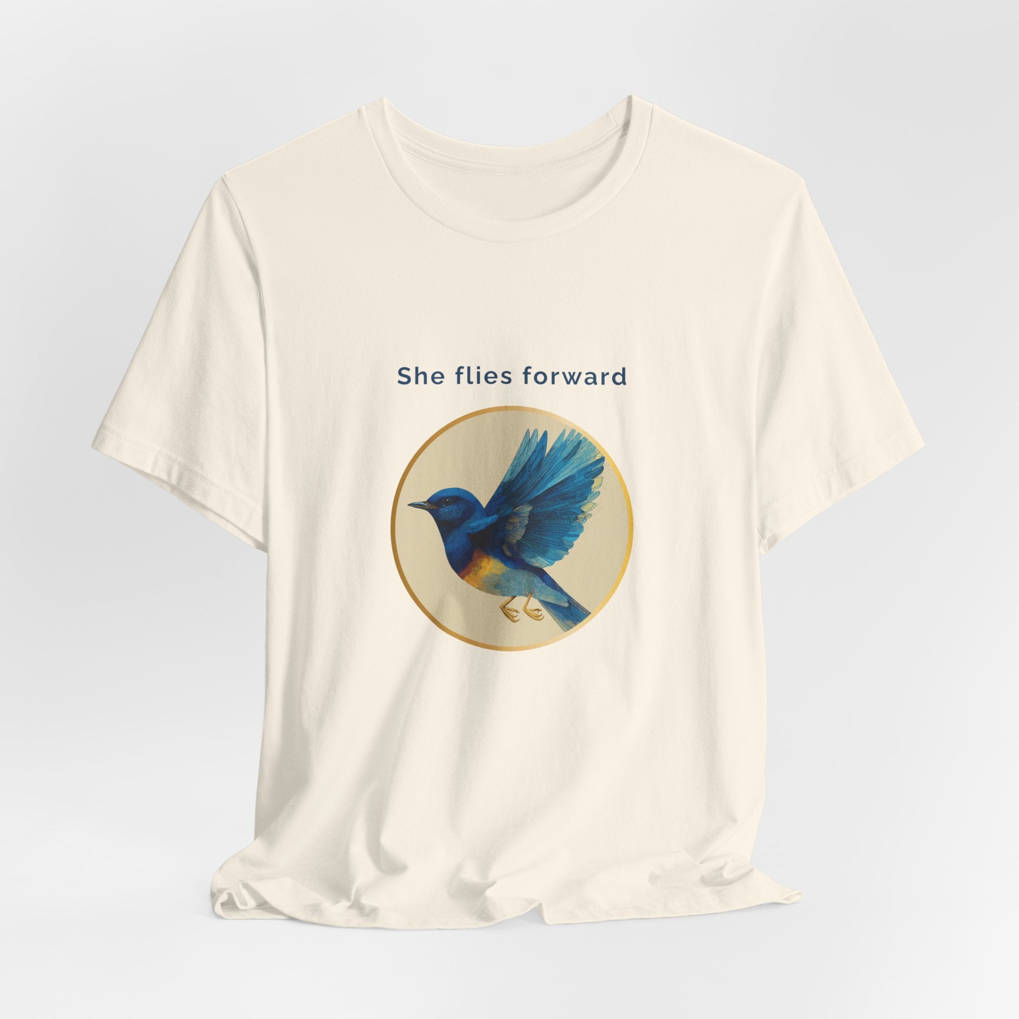 She Flies Forward | Women's Motivational Graphic Deep Horizon T-Shirt