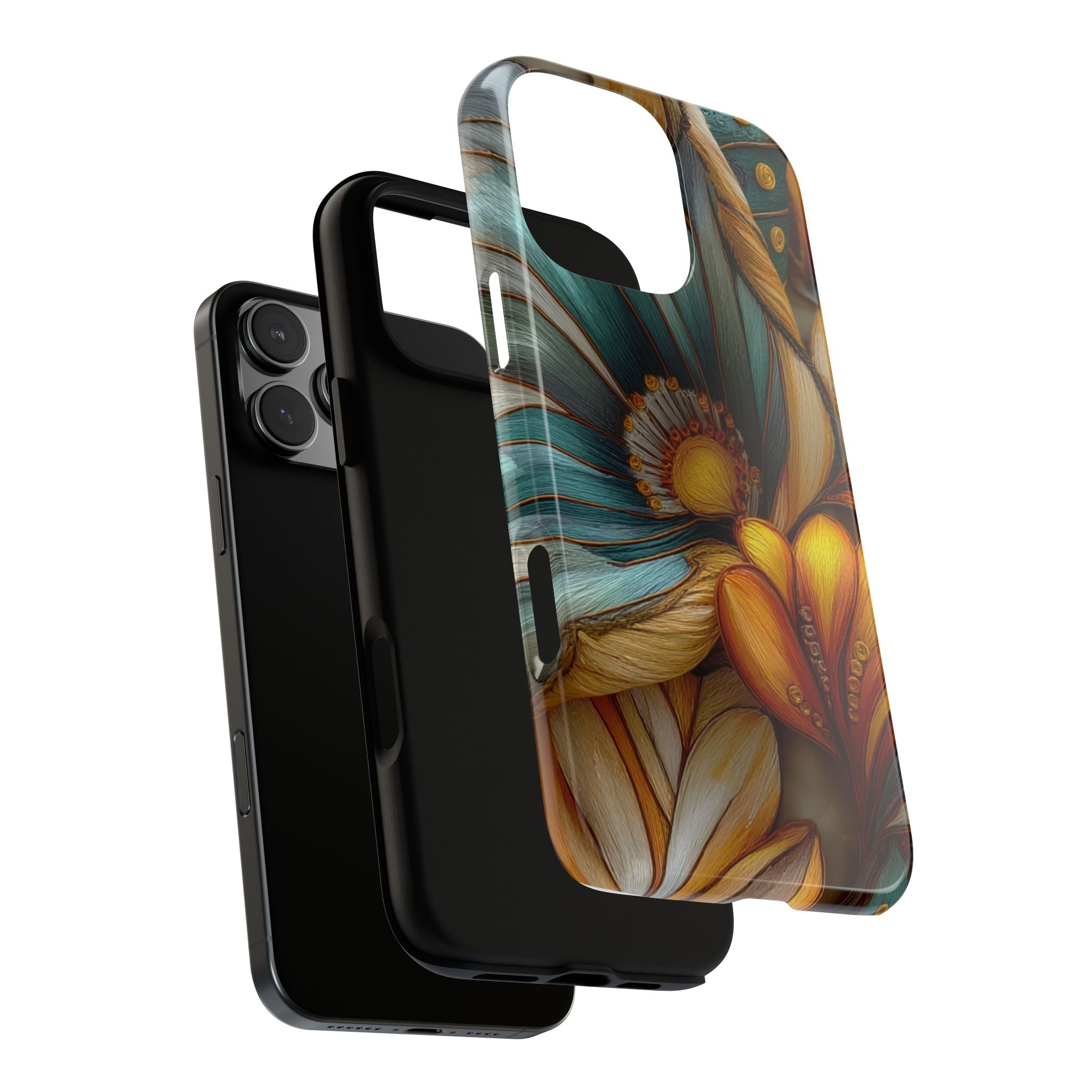 Sculpted Bloom Phone Case | 3D Embroidery style Botanical