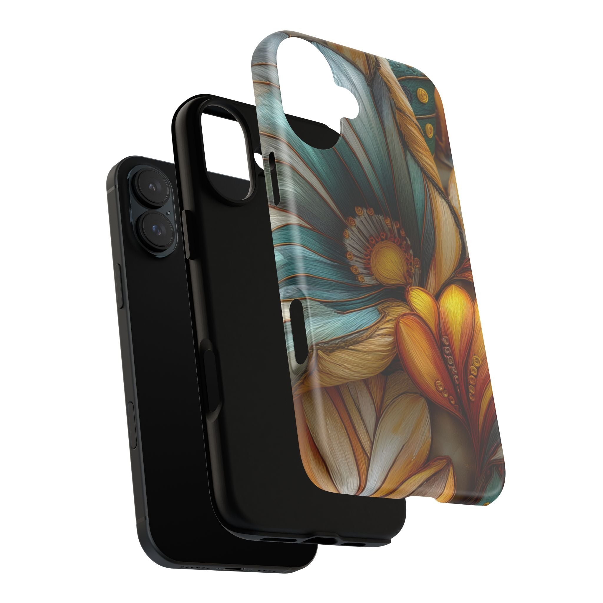 Sculpted Bloom Phone Case | 3D Embroidery style Botanical