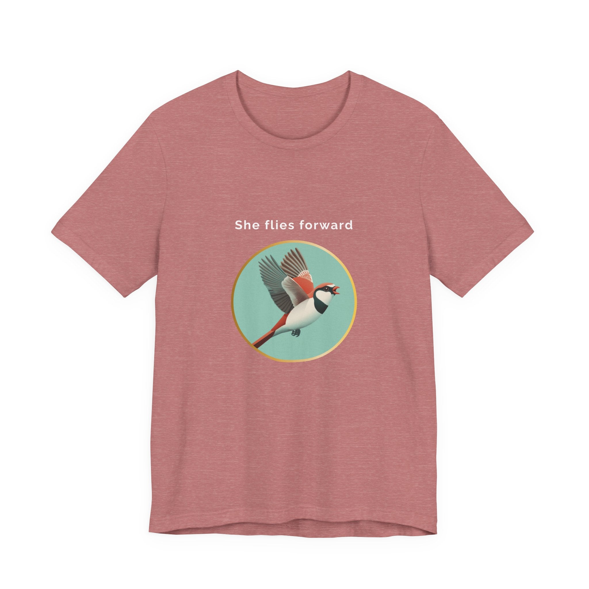 She Flies Forward | Women's Motivational Graphic Green Minimal T-Shirt