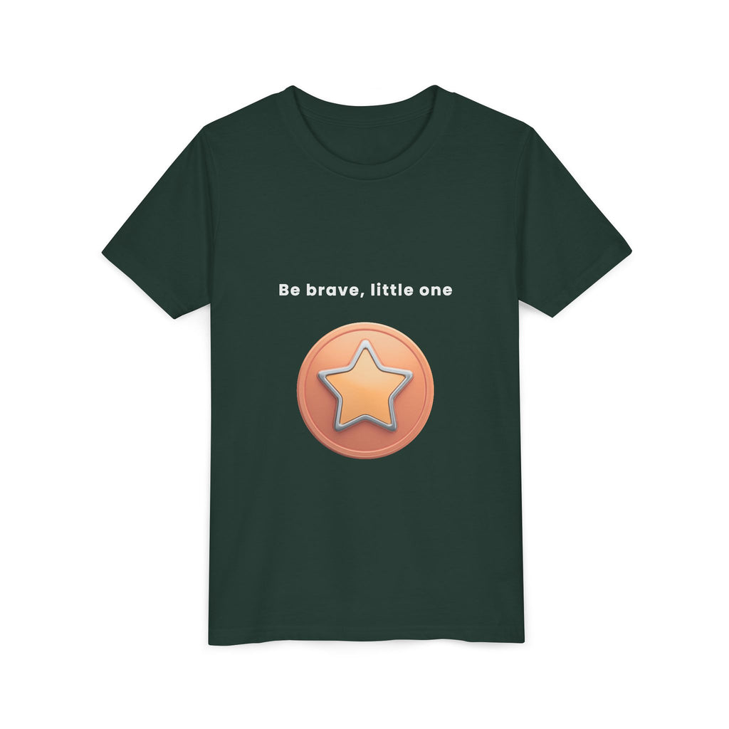 Be Brave Little One | Kids Motivational Graphic Bronze Star Badge T-Shirt