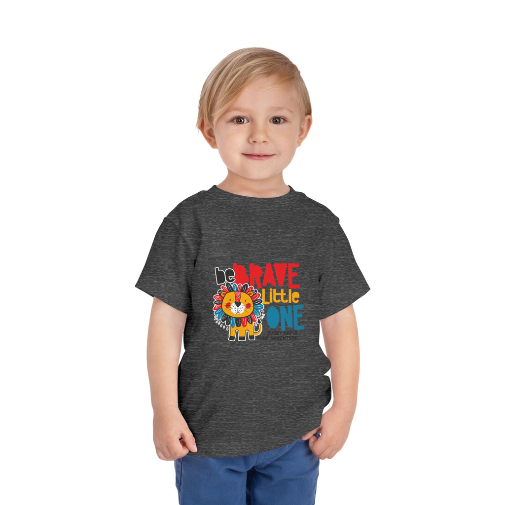 Be Brave Little One | Toddler Motivational Graphic Cute Colourful Lion T-Shirt
