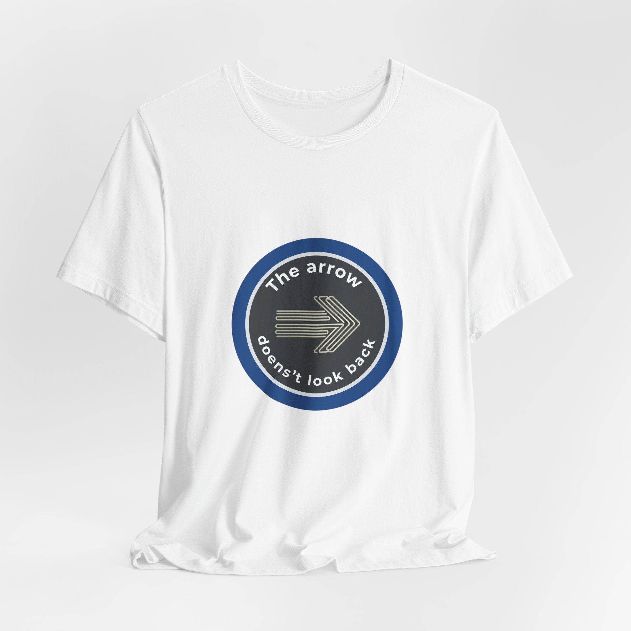 The Arrow Doesn't Look Back | Men's Motivational Graphic Forward Pointing Arrow T-Shirt