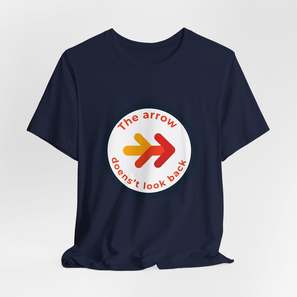 The Arrow Doesn't Look Back | Men's Motivational Graphic Retro Arrow T-Shirt
