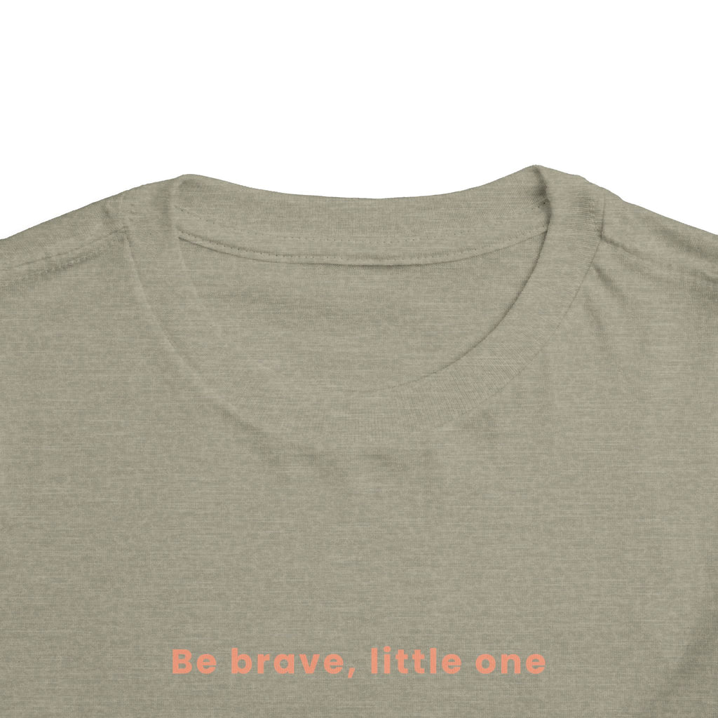 Be Brave Little One | Toddler Motivational Graphic White and Bronze Star Badge T-Shirt