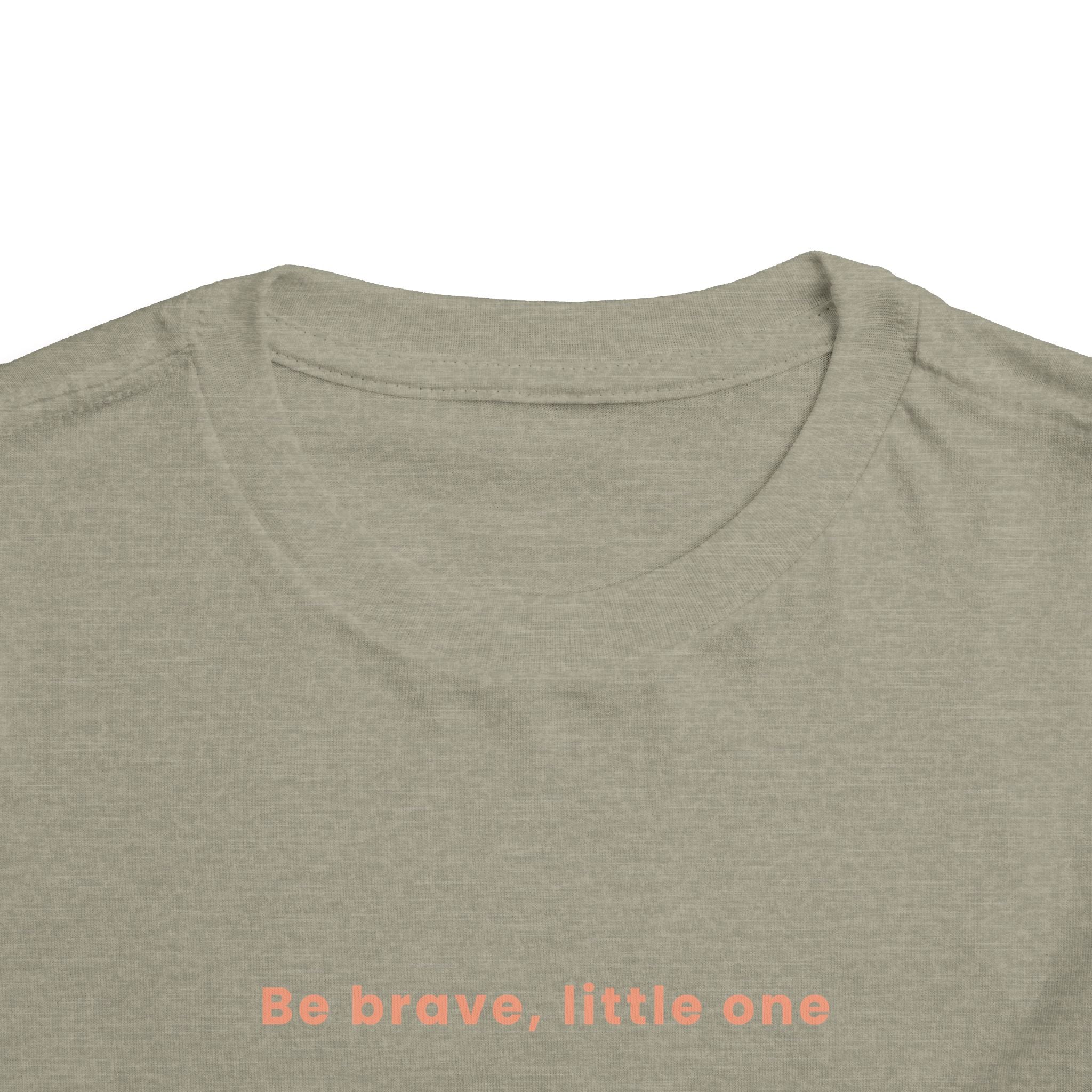 Be Brave Little One | Toddler Motivational Graphic White and Bronze Star Badge T-Shirt